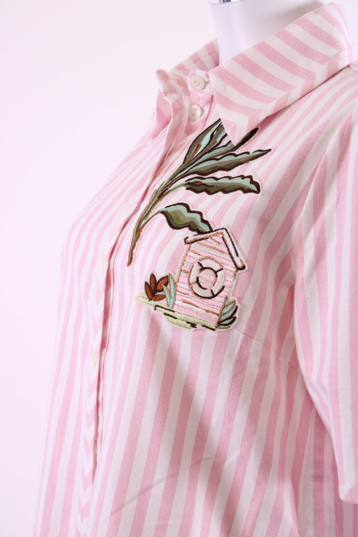 Suzannah S/S Stripe Mini Dress & Shorts Pink/ White 10