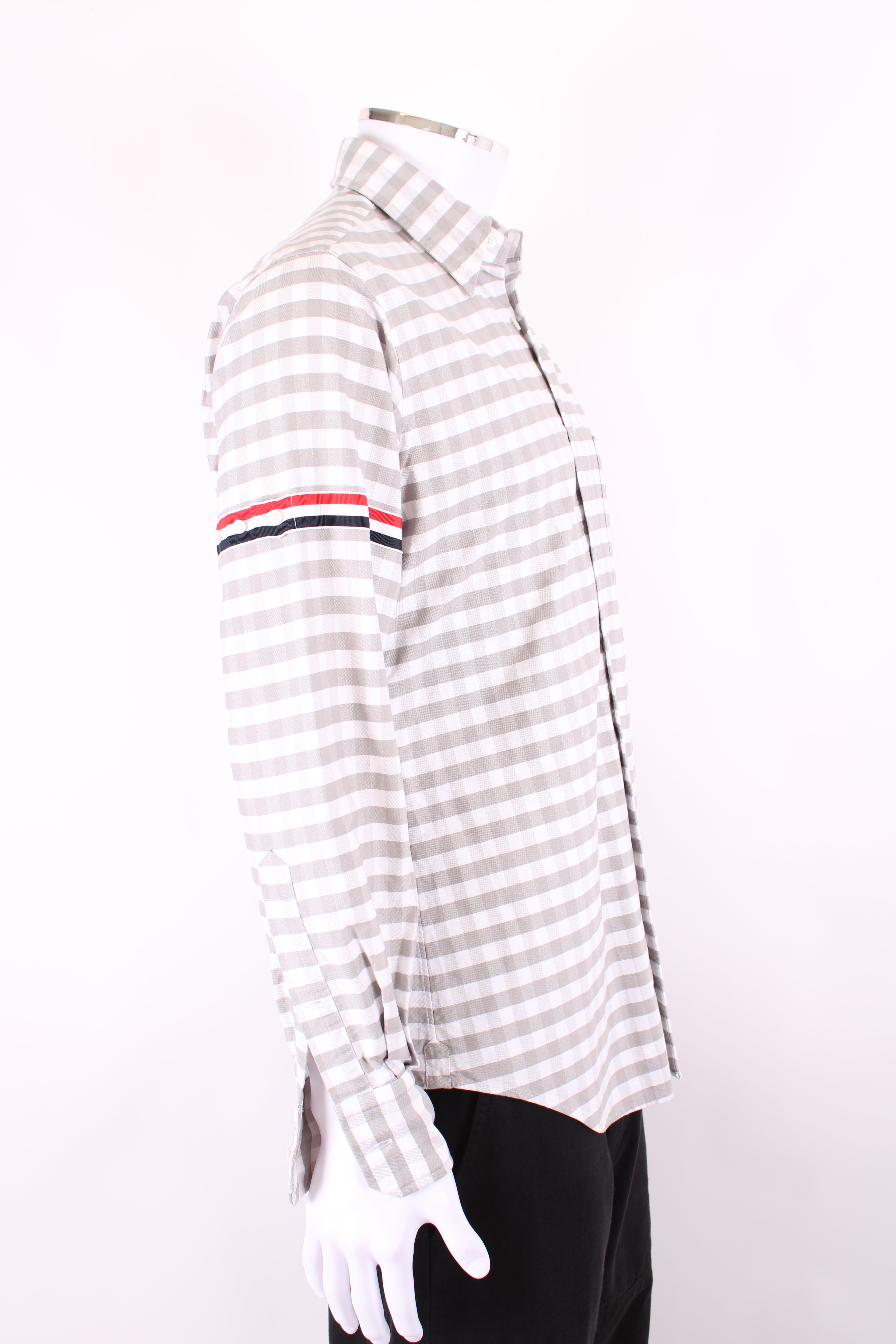 Thom Browne L/S Check Shirt Grey/ White