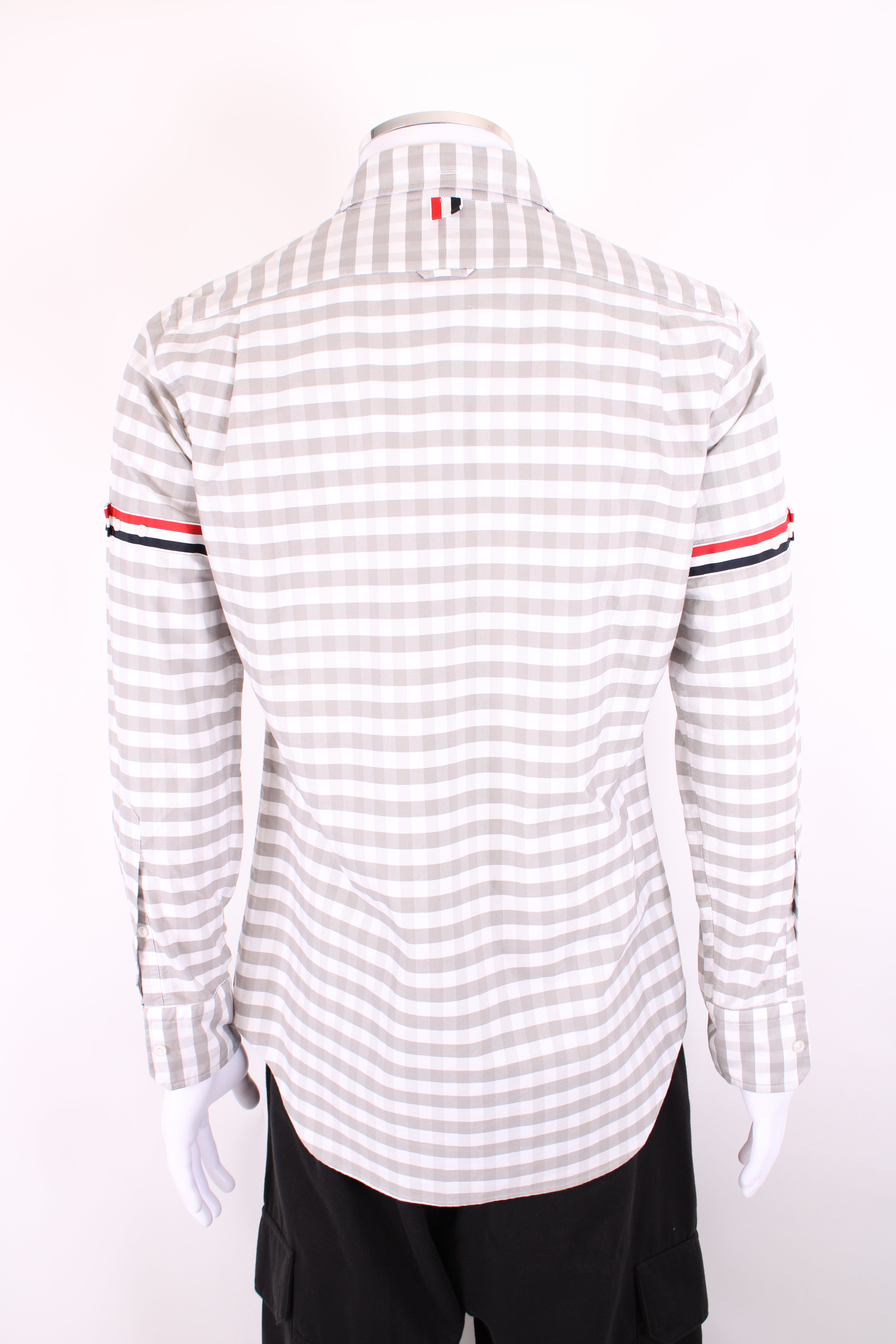 Thom Browne L/S Check Shirt Grey/ White