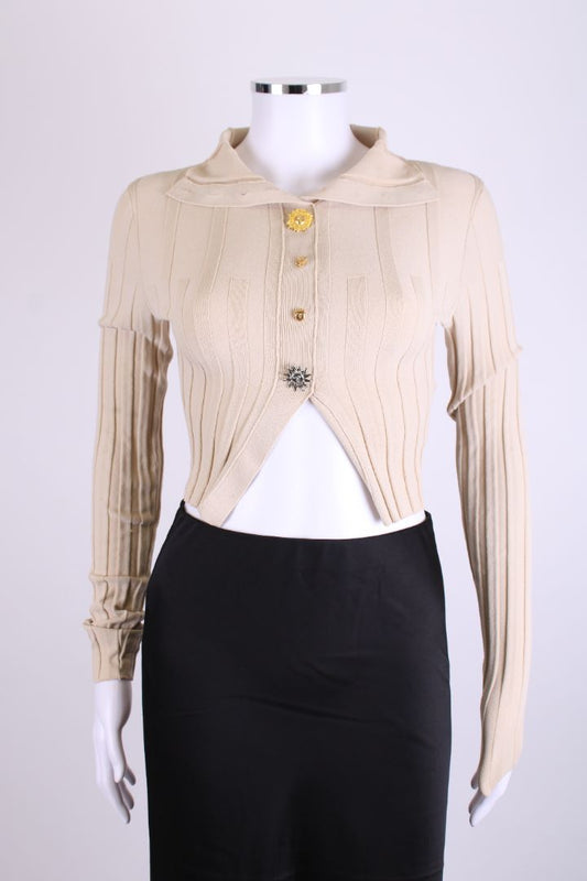 Jacquemus L/S Ribbed Top Beige 6
