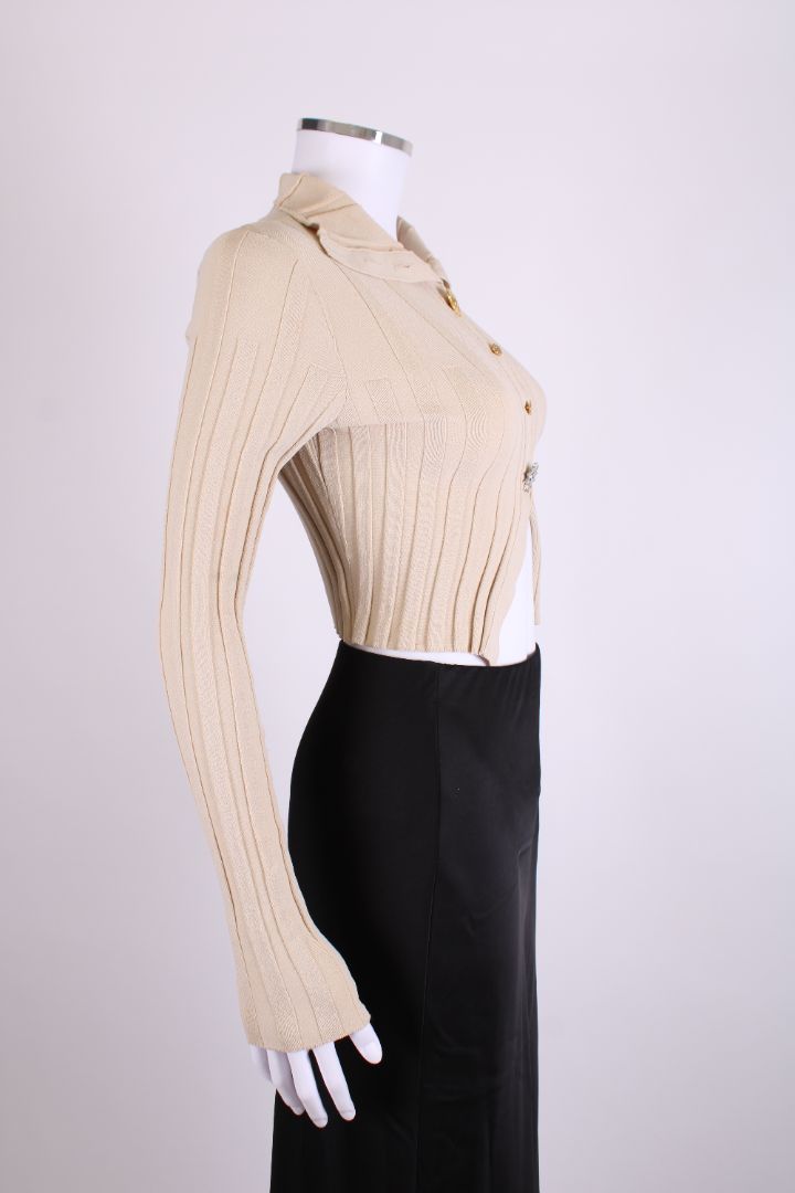 Jacquemus L/S Ribbed Top Beige 6