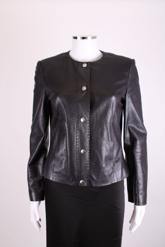 Cerruti 1881 Leather Jacket Black 10