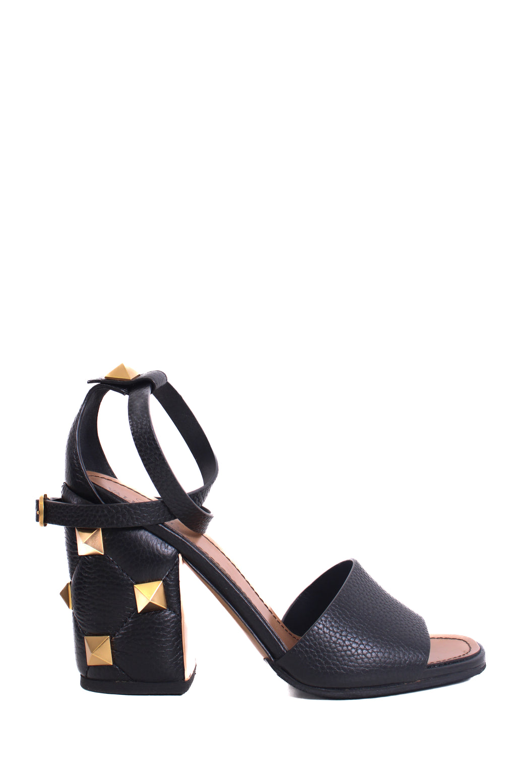 Valentino Roman Stud Block Heels Black 39