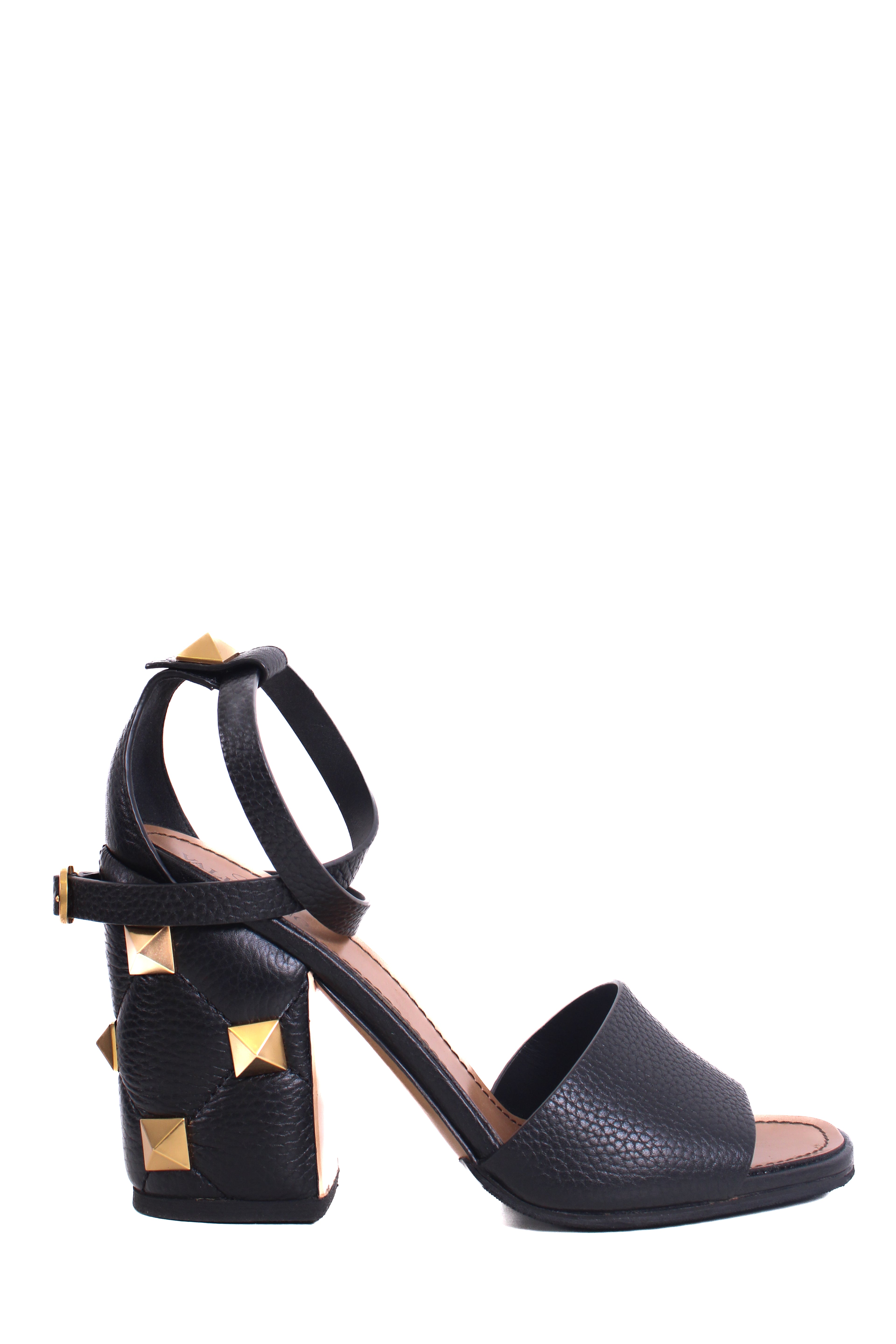 Valentino Roman Stud Block Heels Black 39