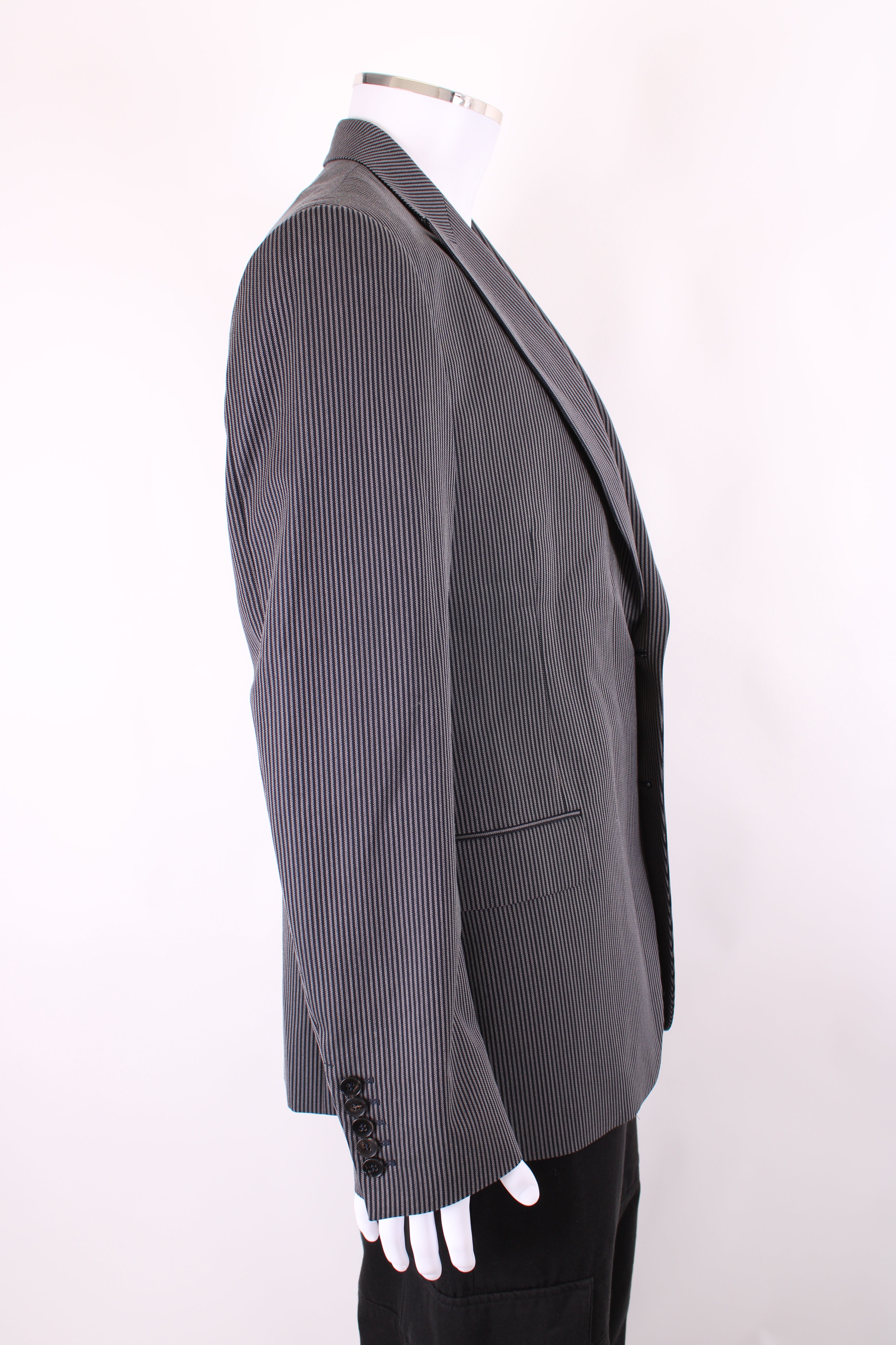 Gucci Stripe Blazer Grey/ Black 52