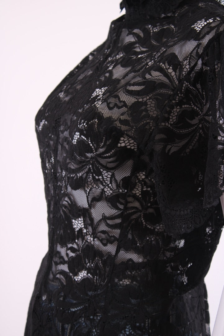 Paco Rabanne S/S Lace Top Black 10