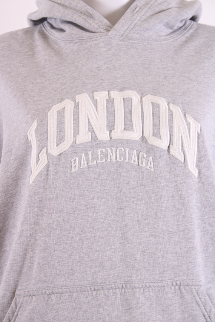 Balenciaga London City Hoodie Grey/ White M