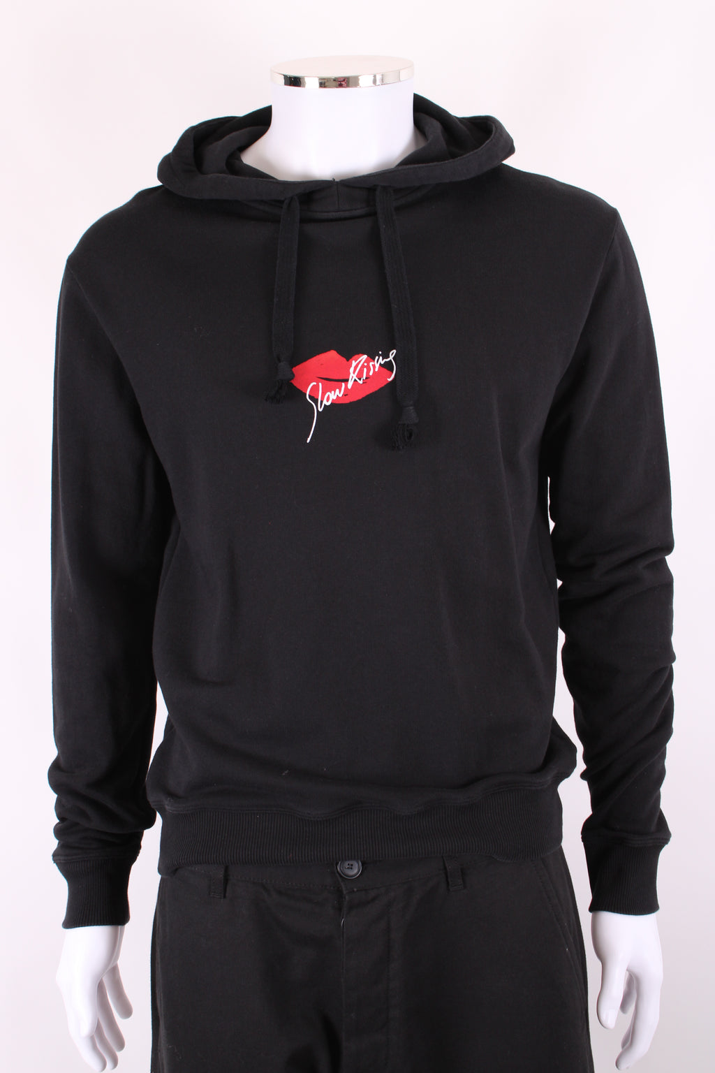 Saint Laurent Slogan Hoodie Black L