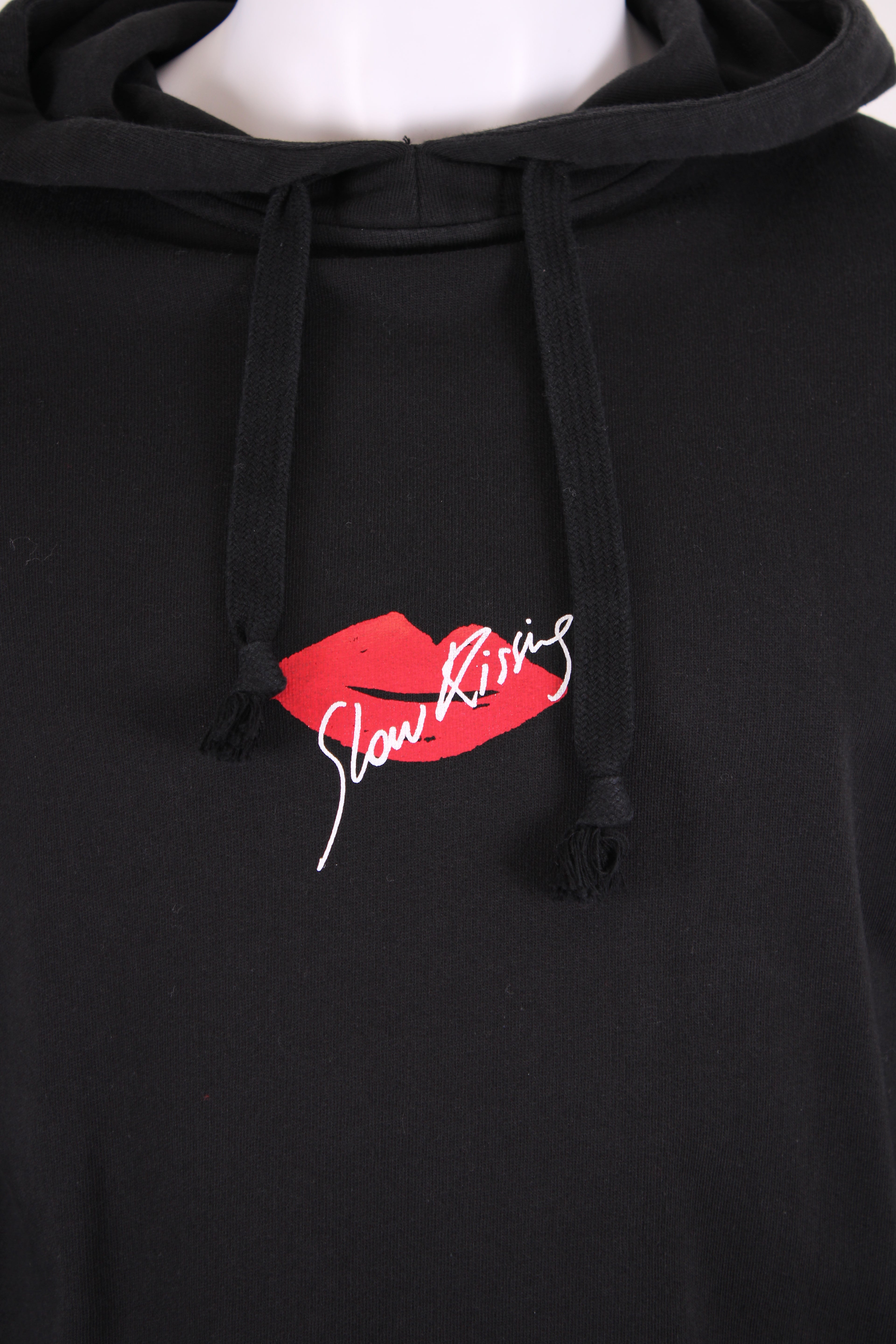 Saint Laurent Slogan Hoodie Black L