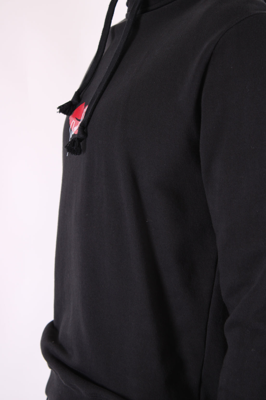 Saint Laurent Slogan Hoodie Black L