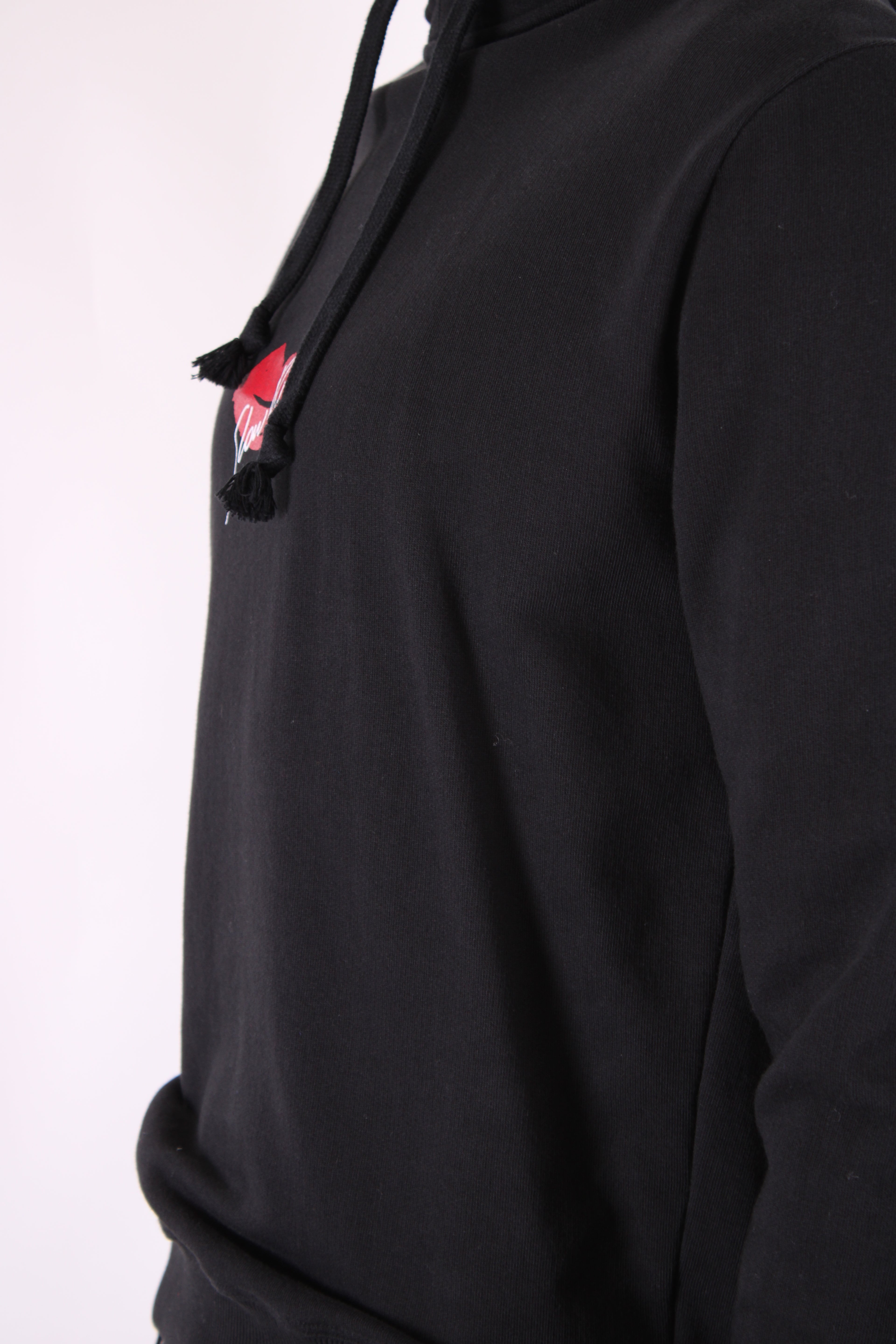 Saint Laurent Slogan Hoodie Black L
