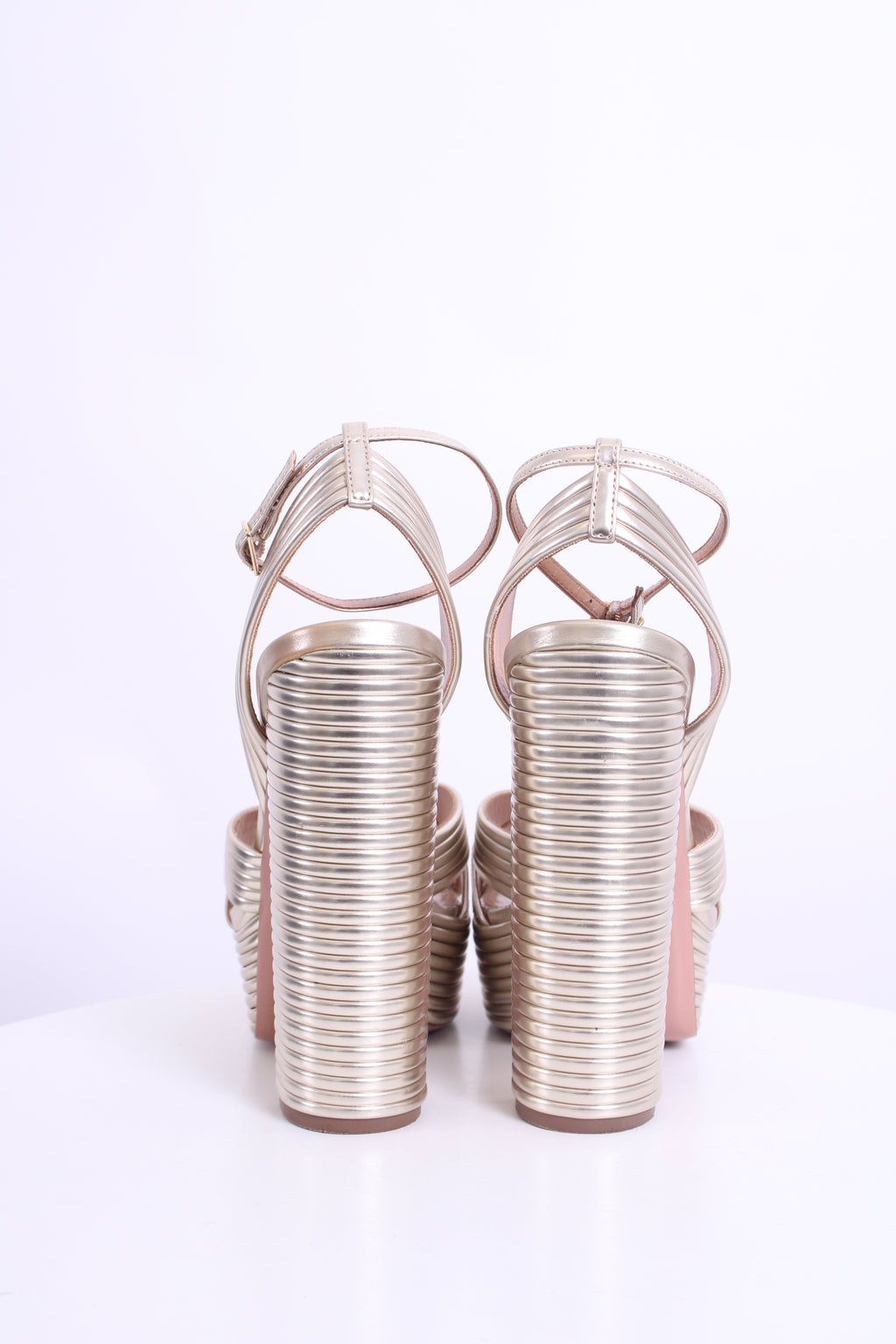 Aquazzura Sundance Platform Heels Gold 39