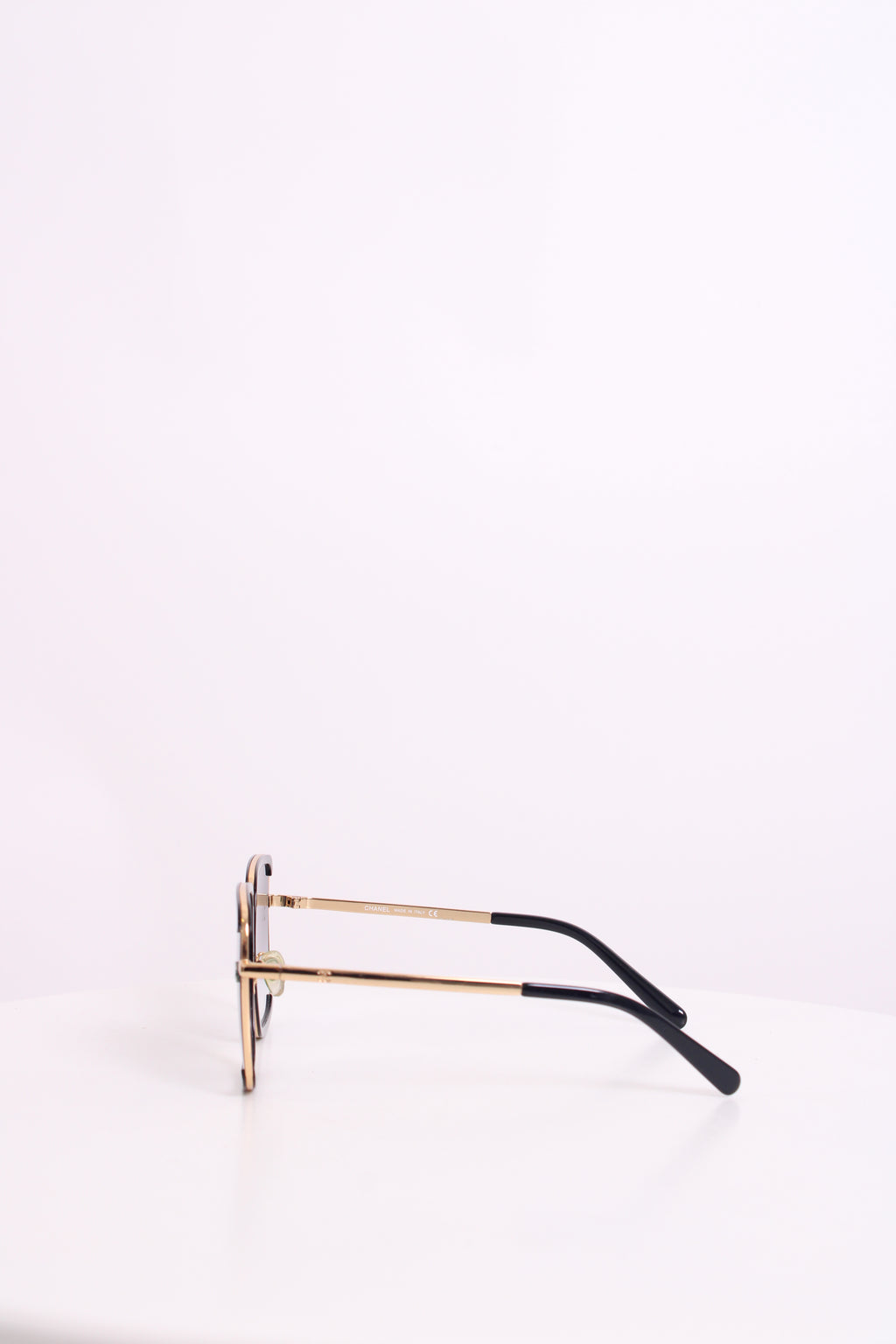 Chanel Square Frame Sunglasses Black/ Gold