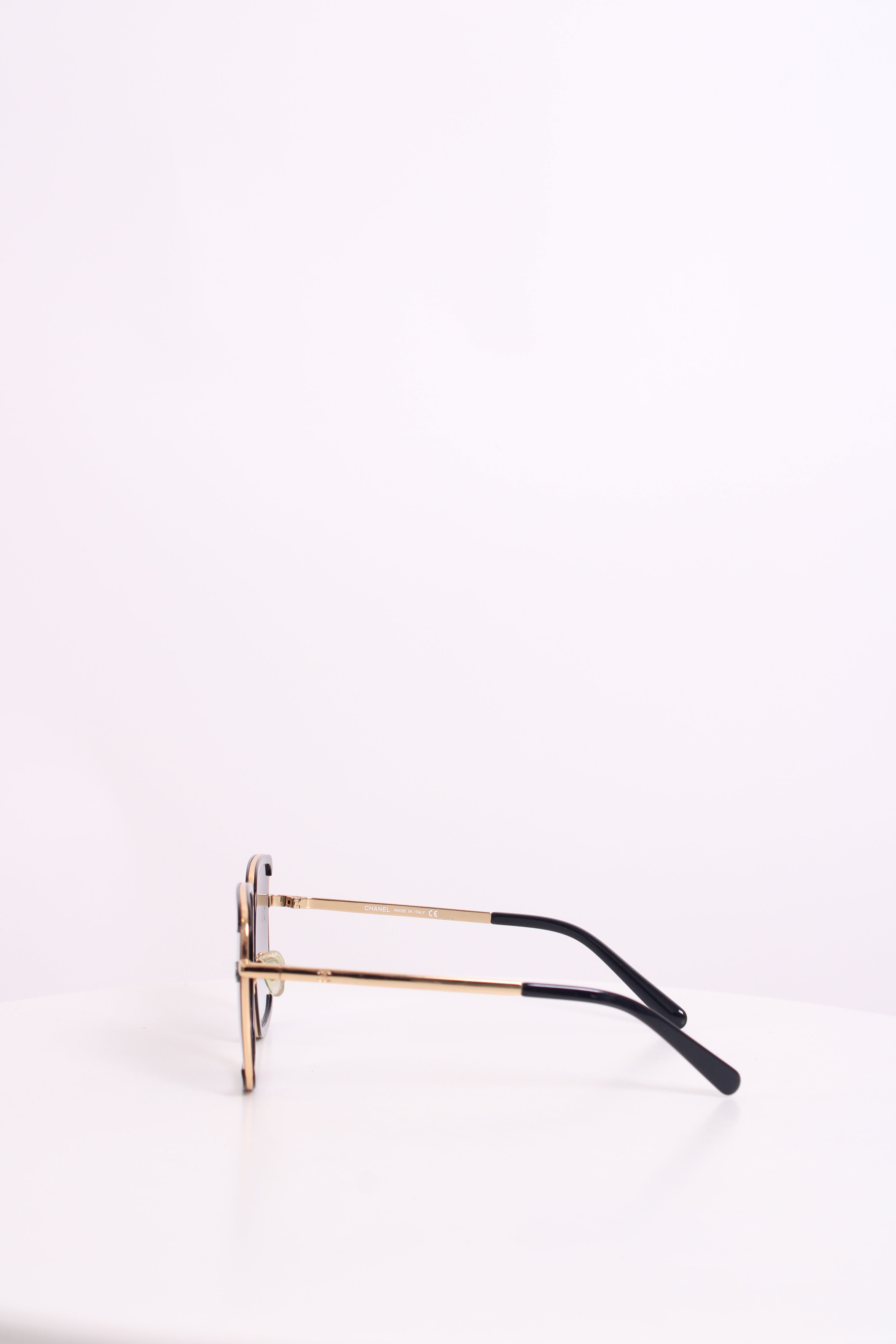 Chanel Square Frame Sunglasses Black/ Gold