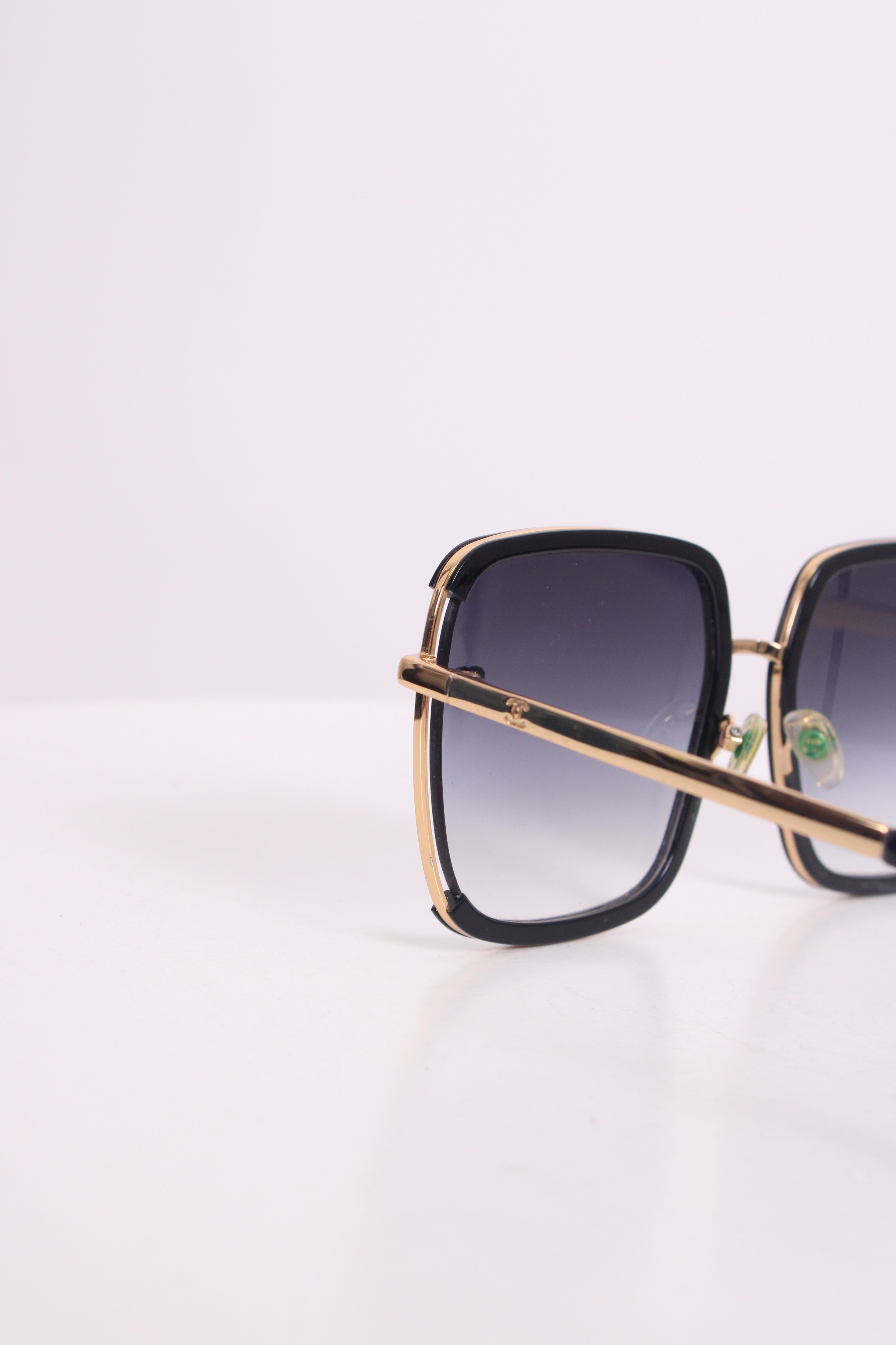 Chanel Square Frame Sunglasses Black/ Gold