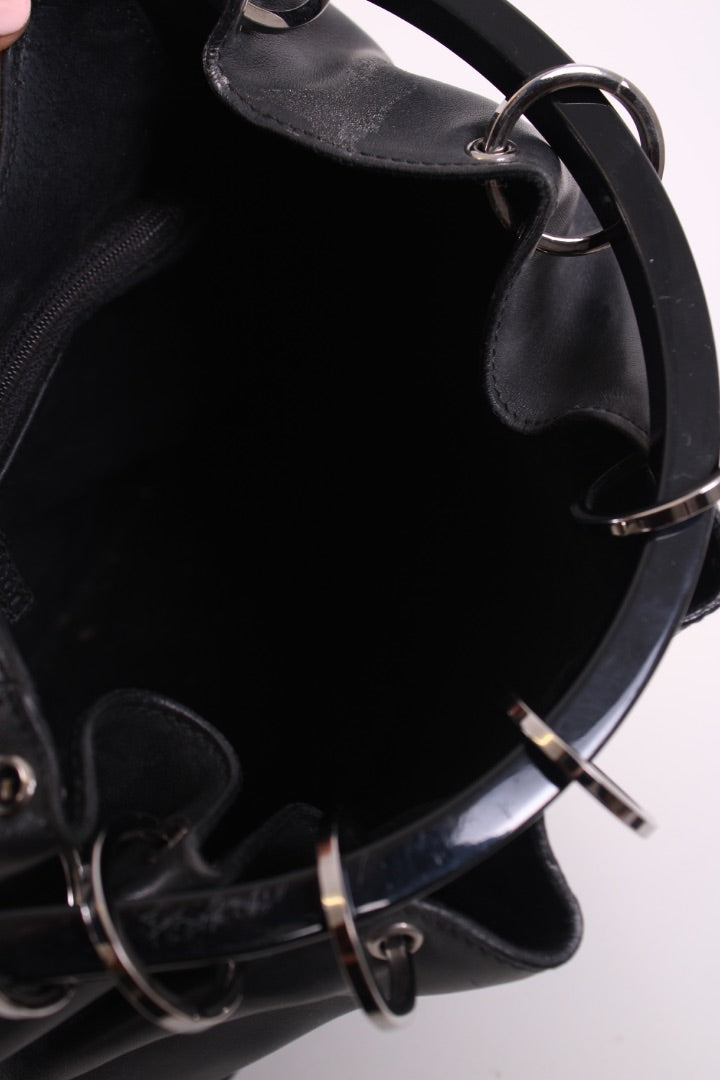 Gucci O Ring Handle Bag Black