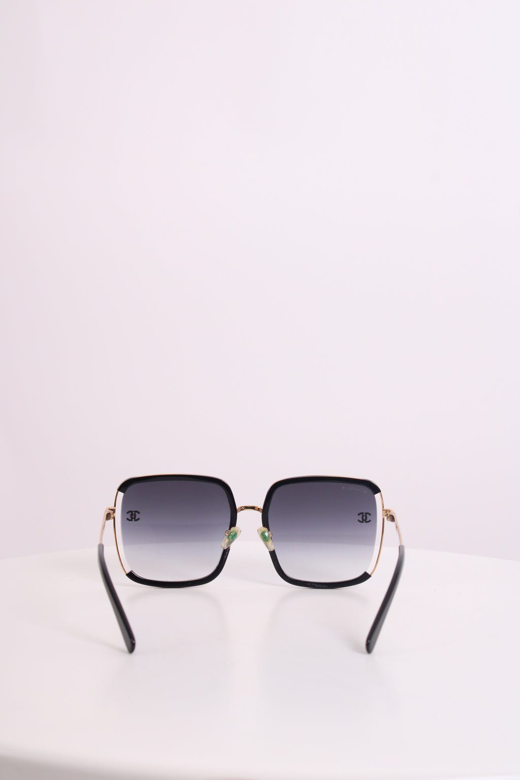 Chanel Square Frame Sunglasses Black/ Gold