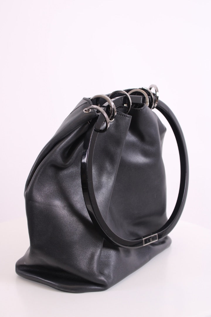 Gucci O Ring Handle Bag Black