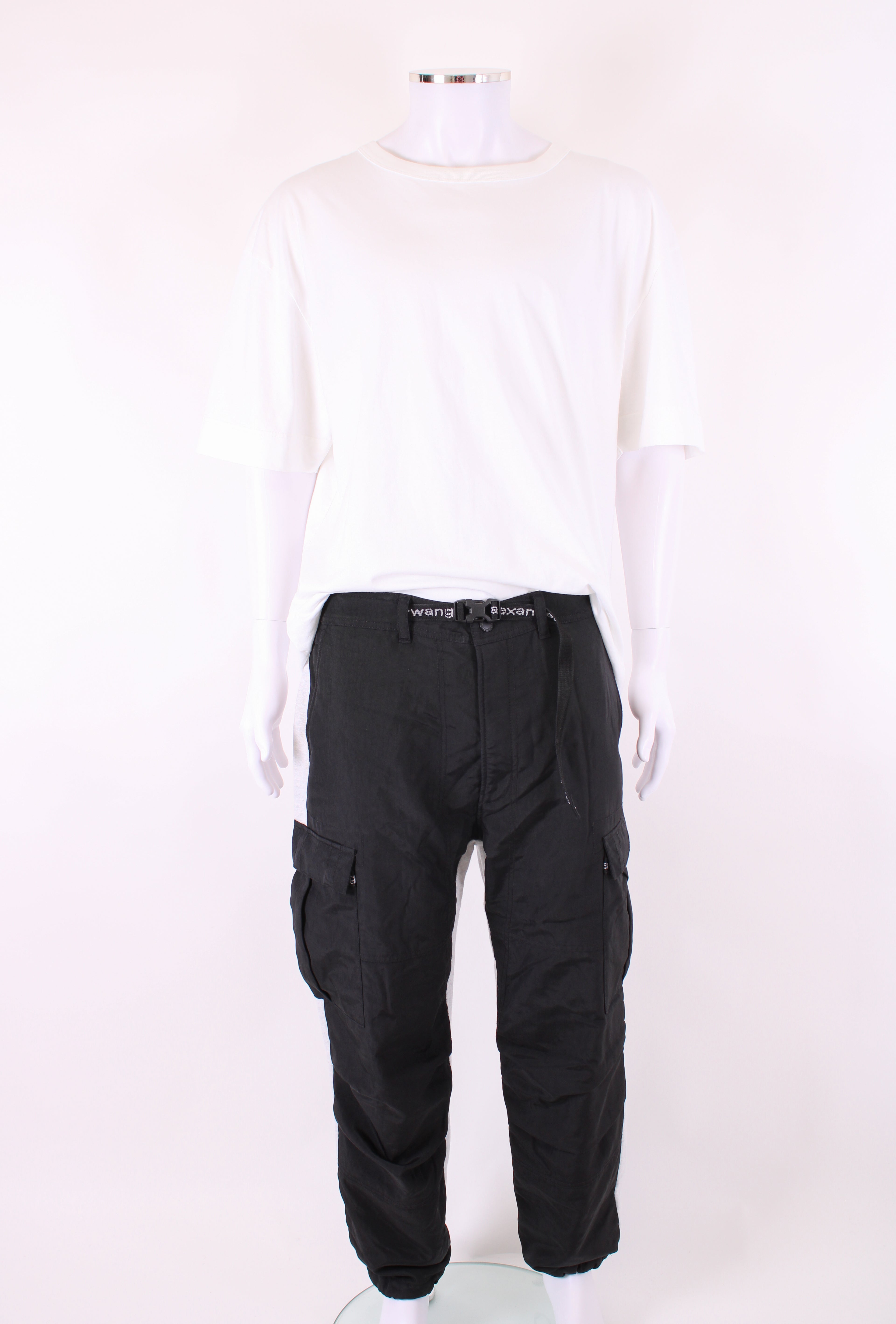 Alexander Wang Hybrid Nylon/ Jogger Cargo Trousers Black/ Grey L