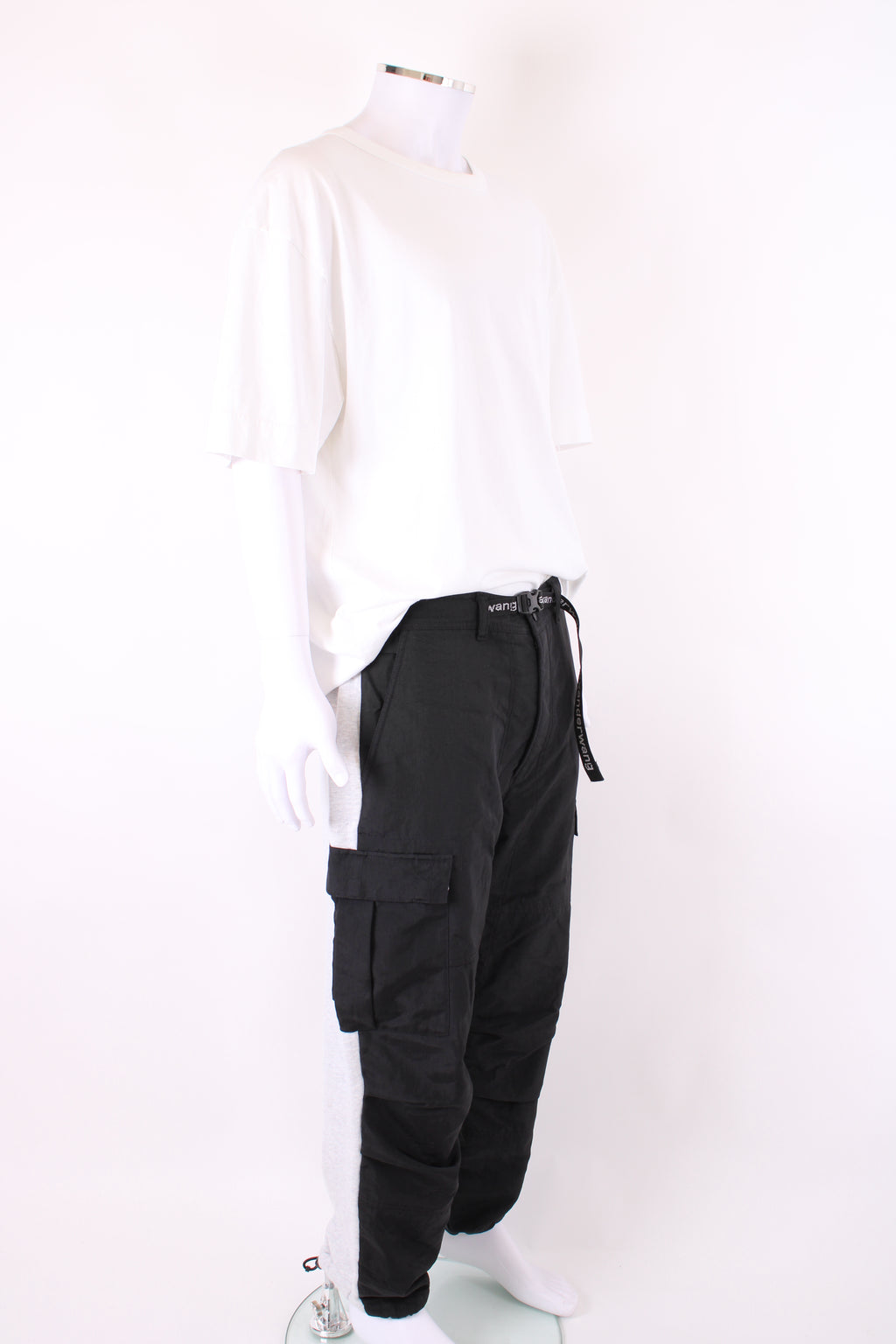 Alexander Wang Hybrid Nylon/ Jogger Cargo Trousers Black/ Grey L