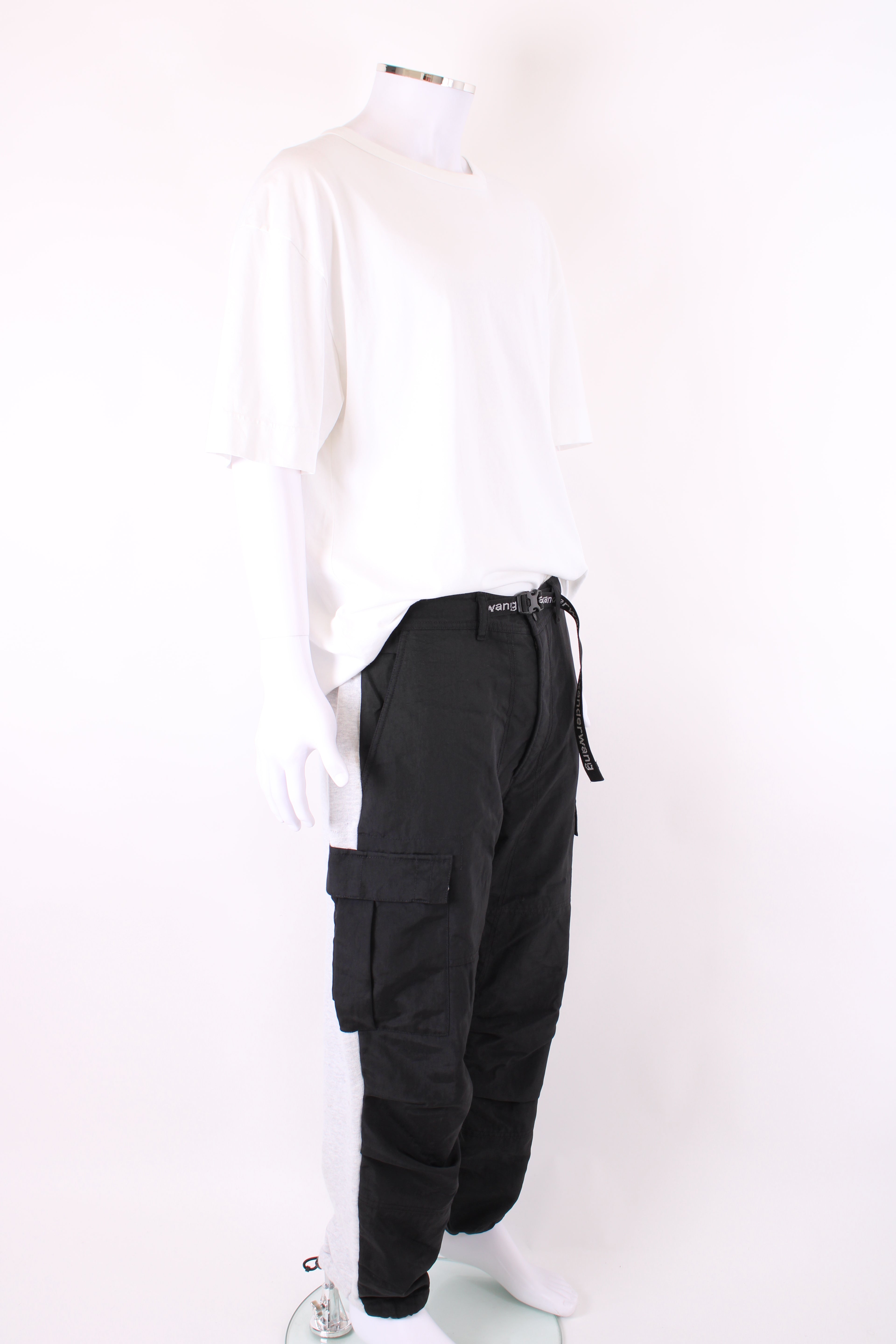 Alexander Wang Hybrid Nylon/ Jogger Cargo Trousers Black/ Grey L