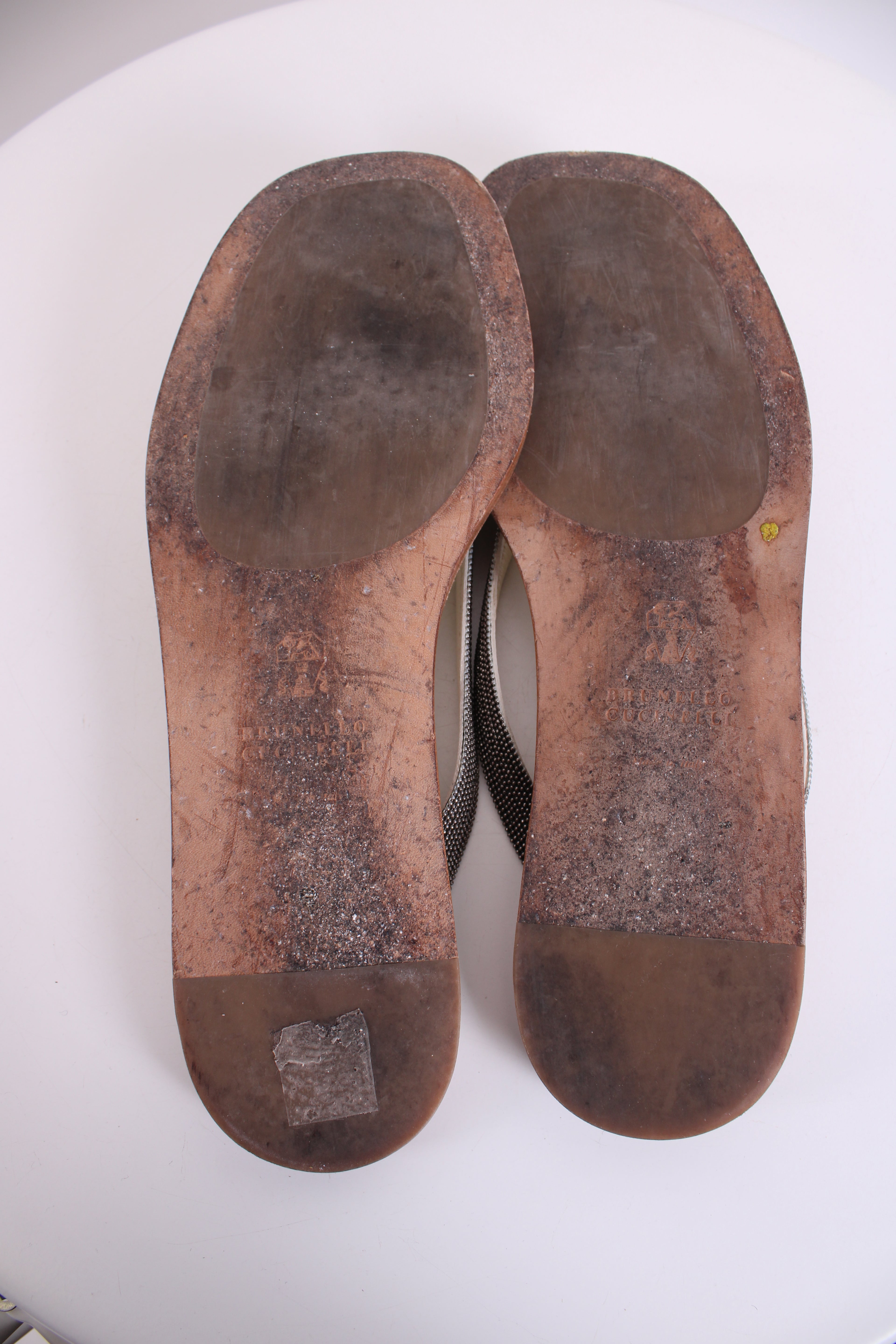 Brunello Cucinelli Metal Detail Strap Sandals Cream/ Silver 39