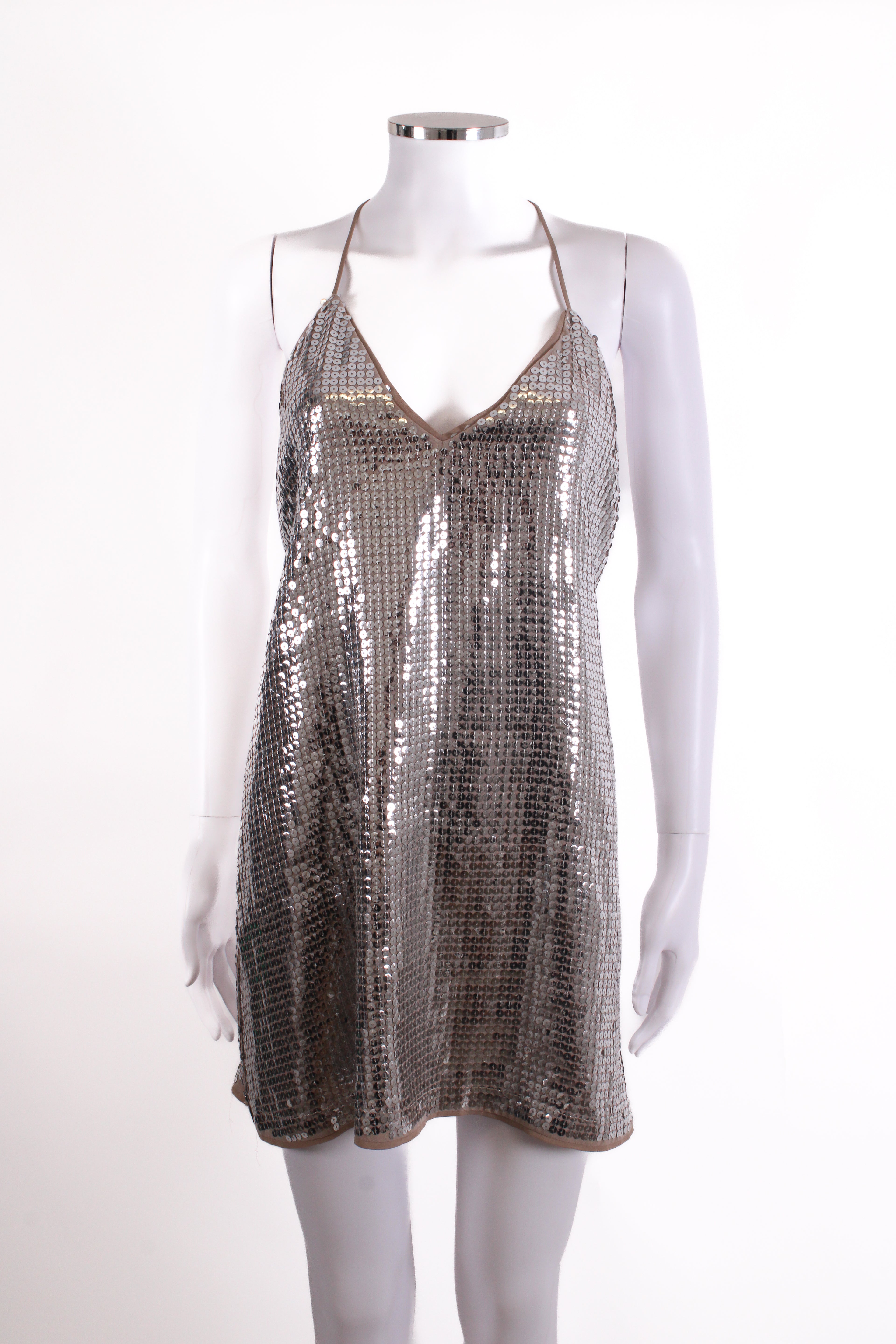 NBD S/S Sequin Dress Silver M
