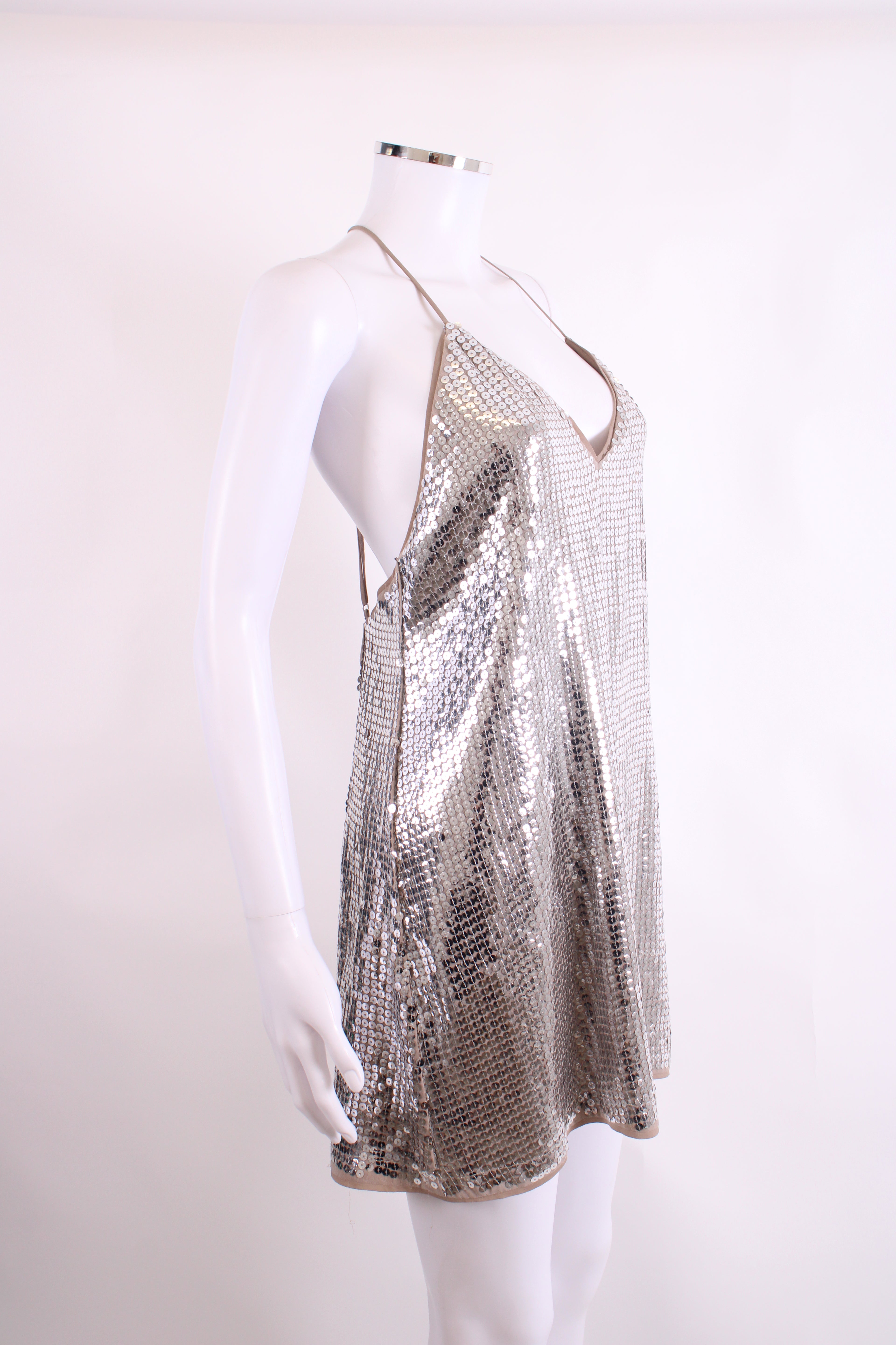 NBD S/S Sequin Dress Silver M