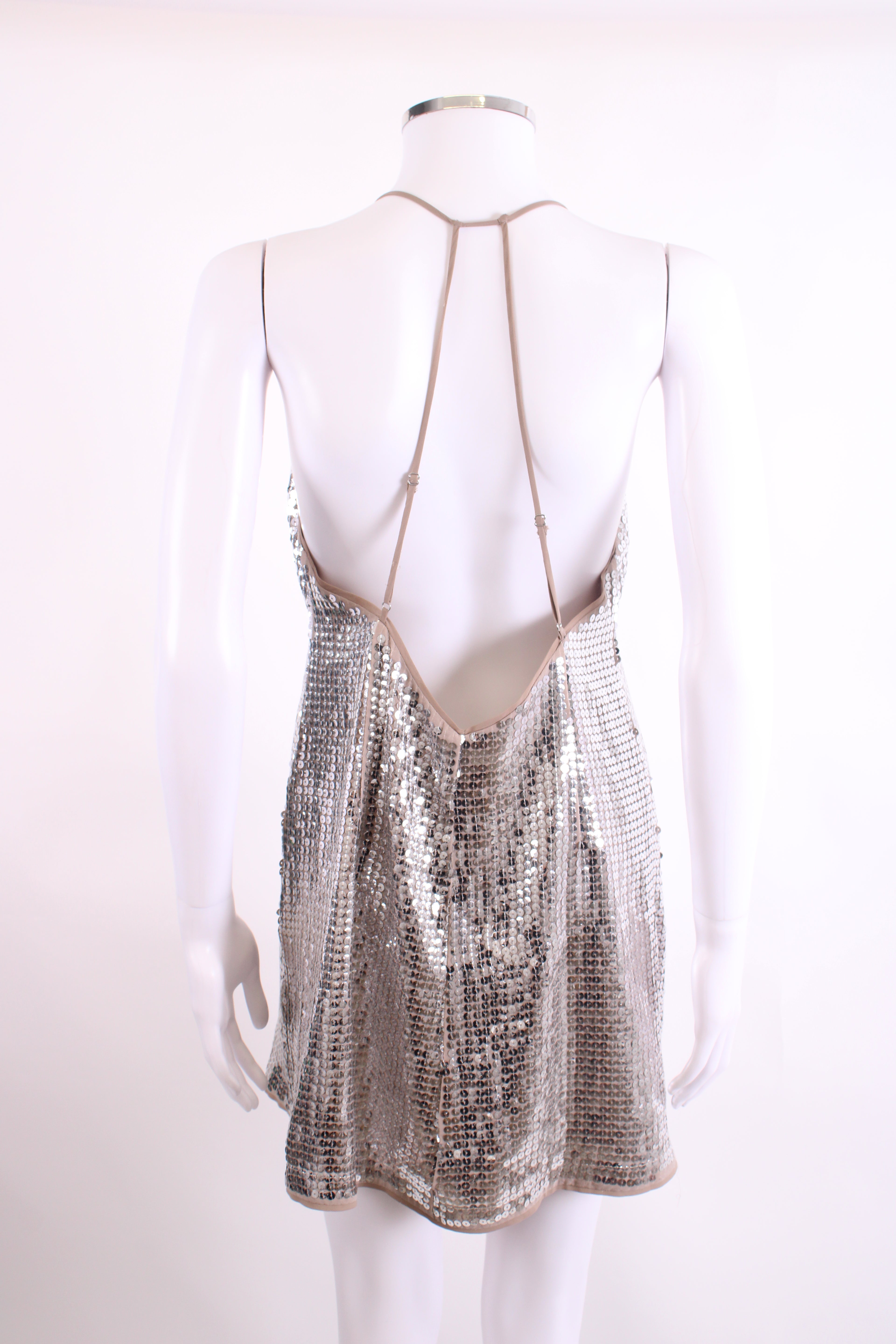 NBD S/S Sequin Dress Silver M