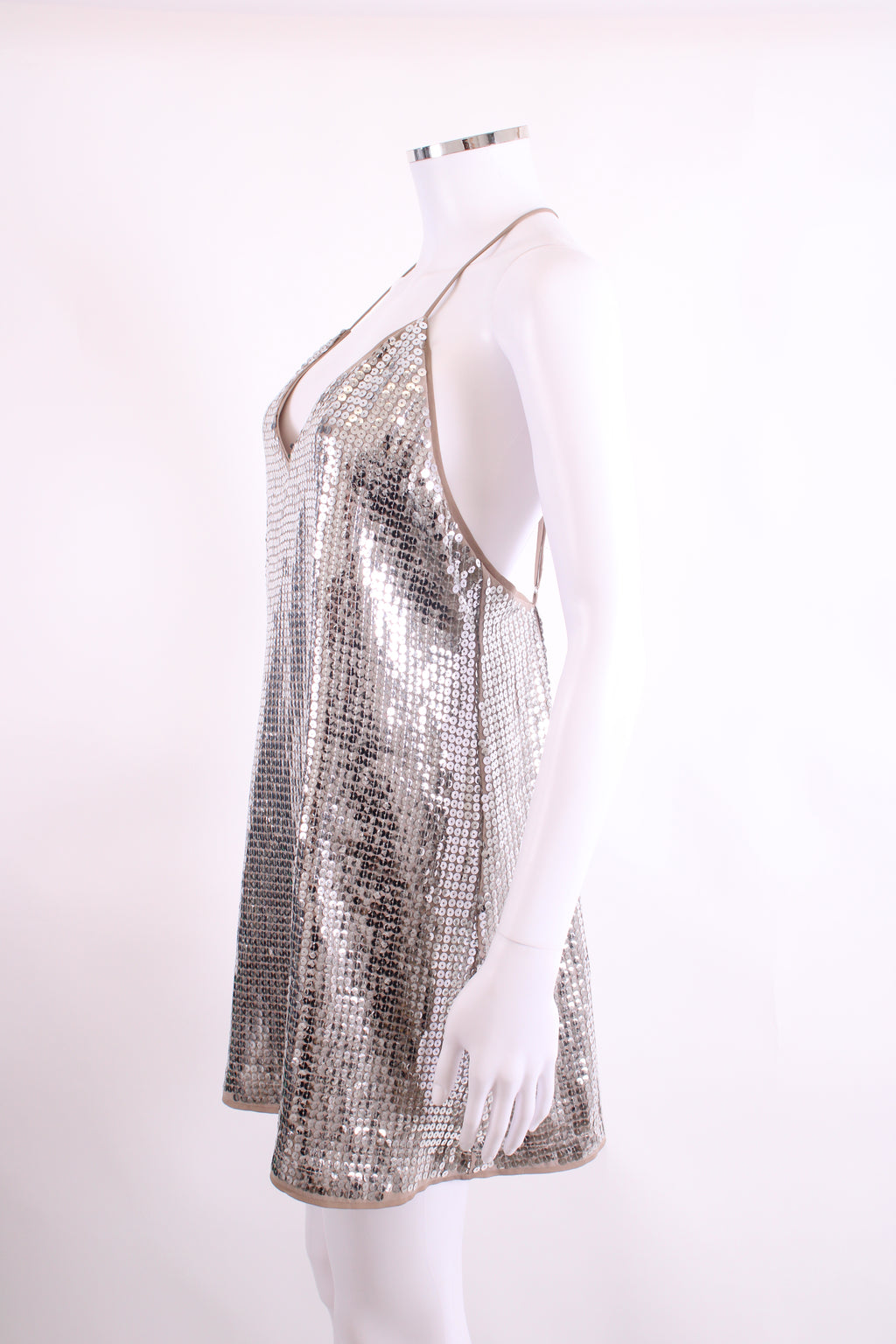NBD S/S Sequin Dress Silver M