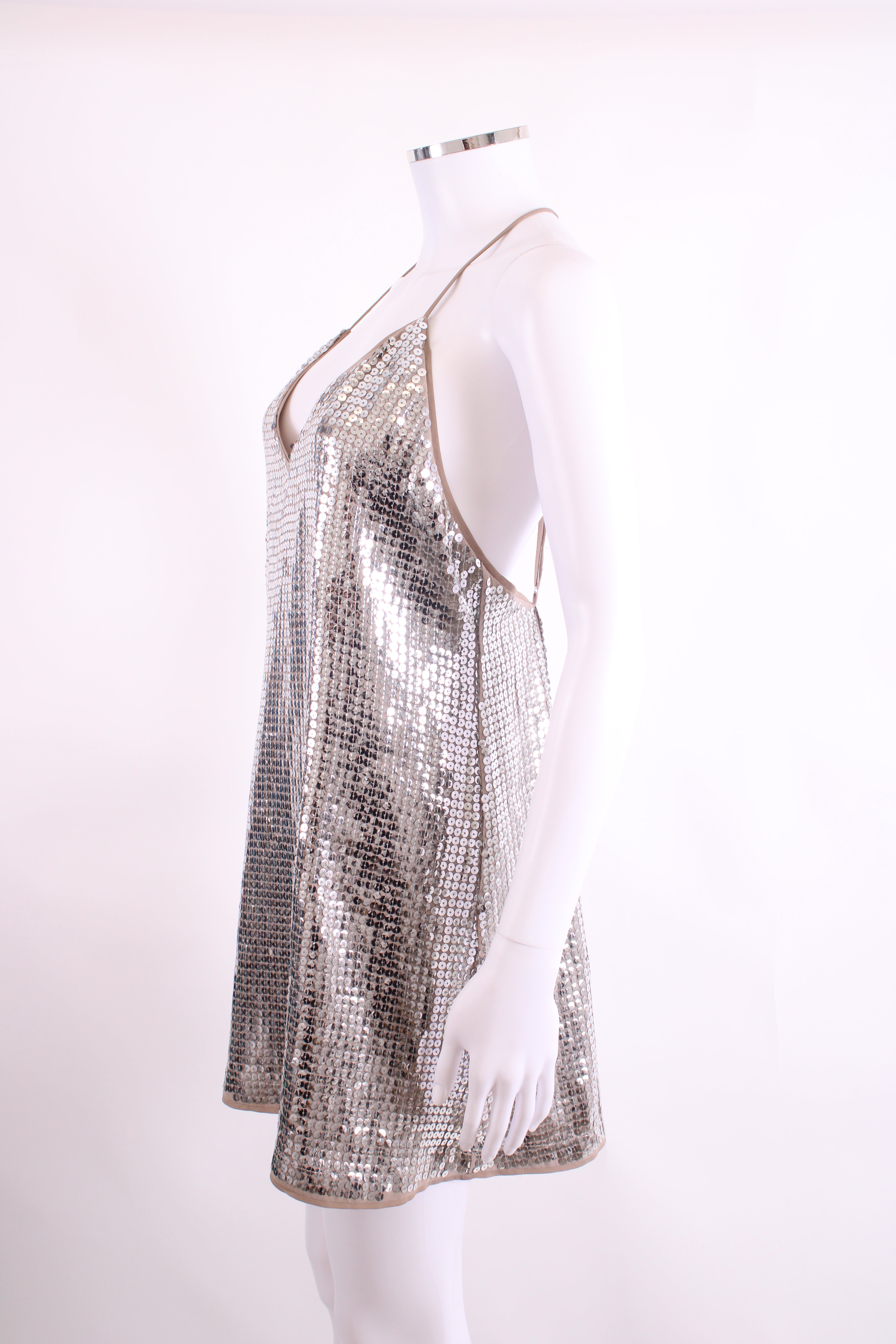 NBD S/S Sequin Dress Silver M