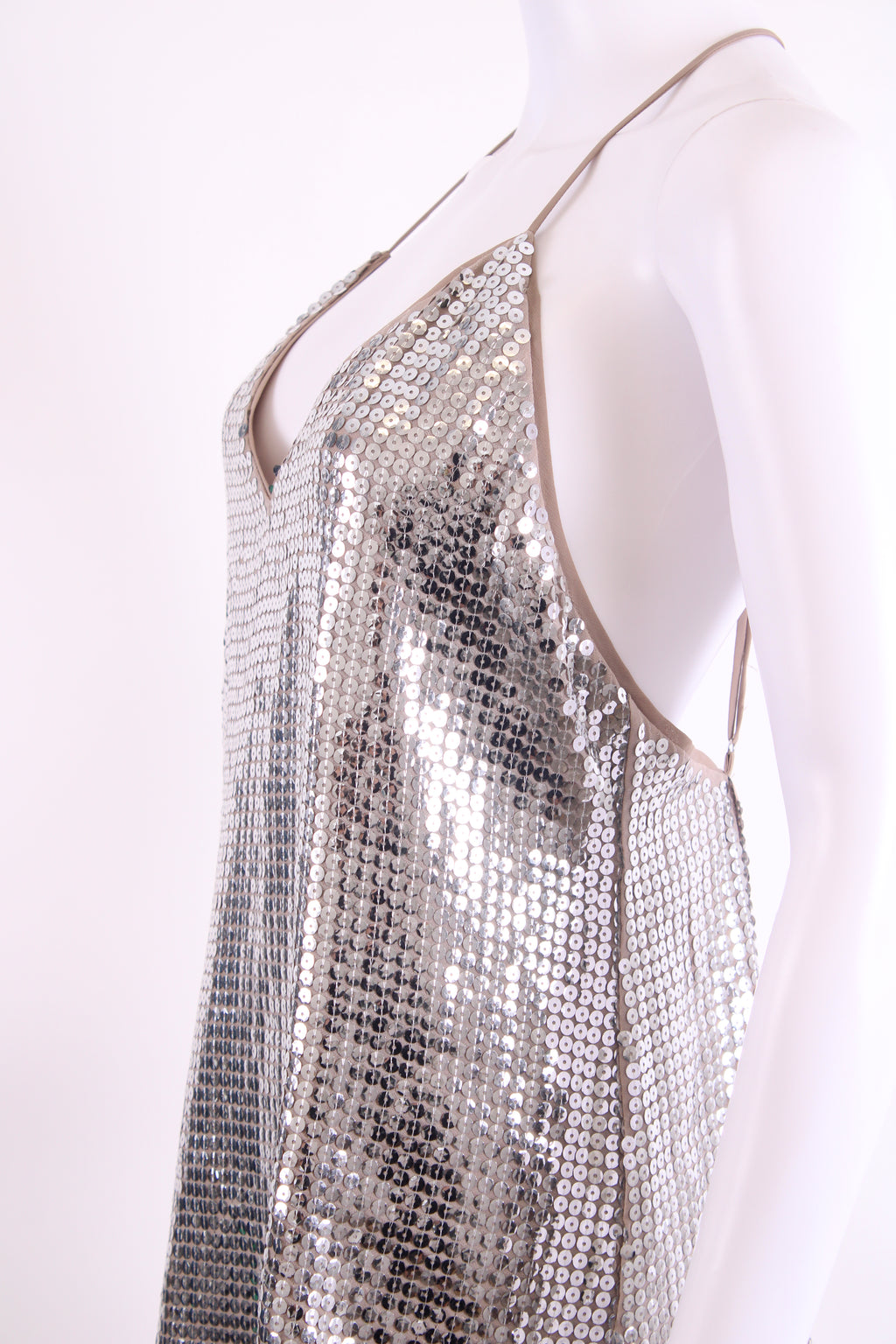 NBD S/S Sequin Dress Silver M