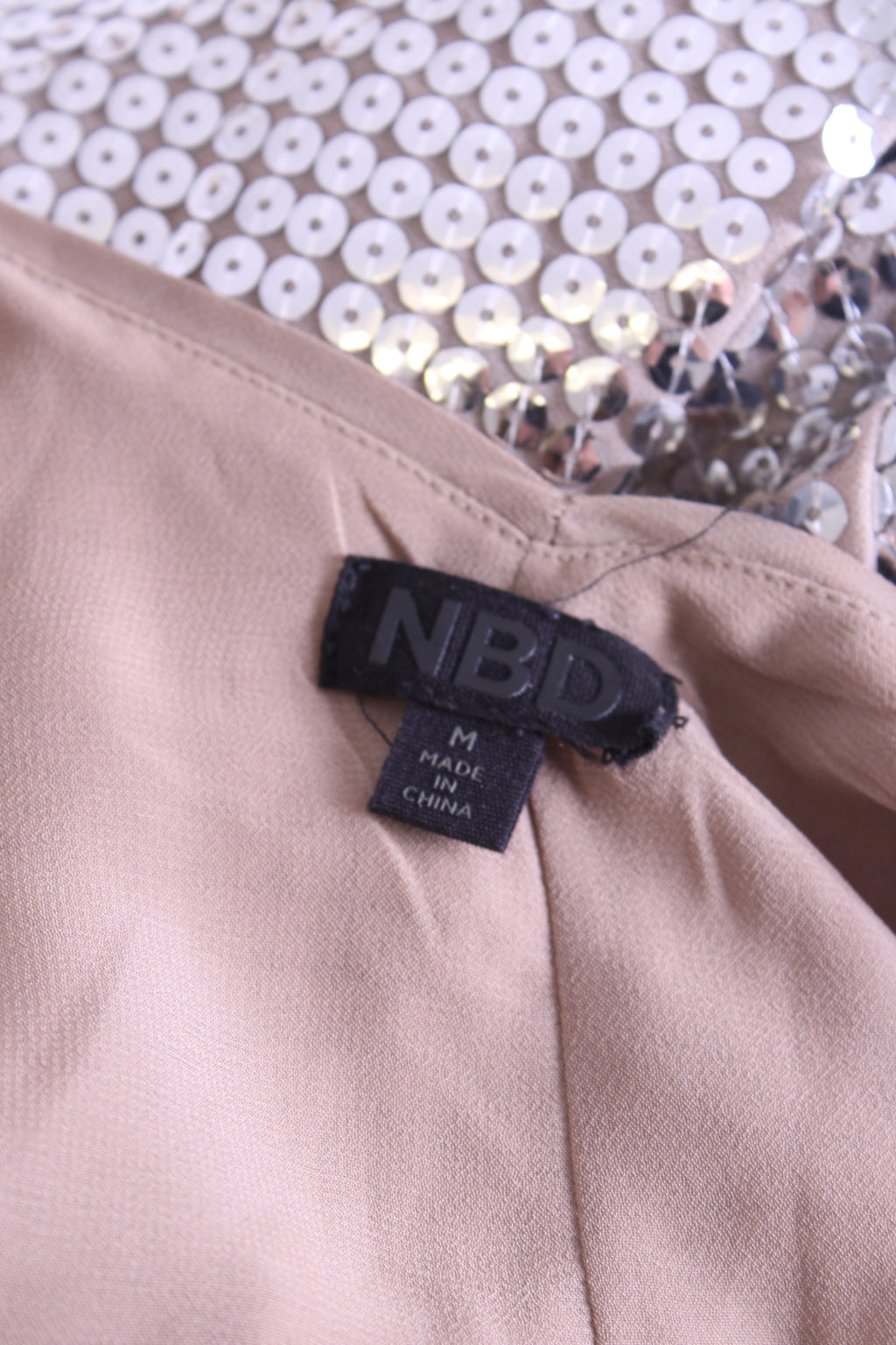 NBD S/S Sequin Dress Silver M