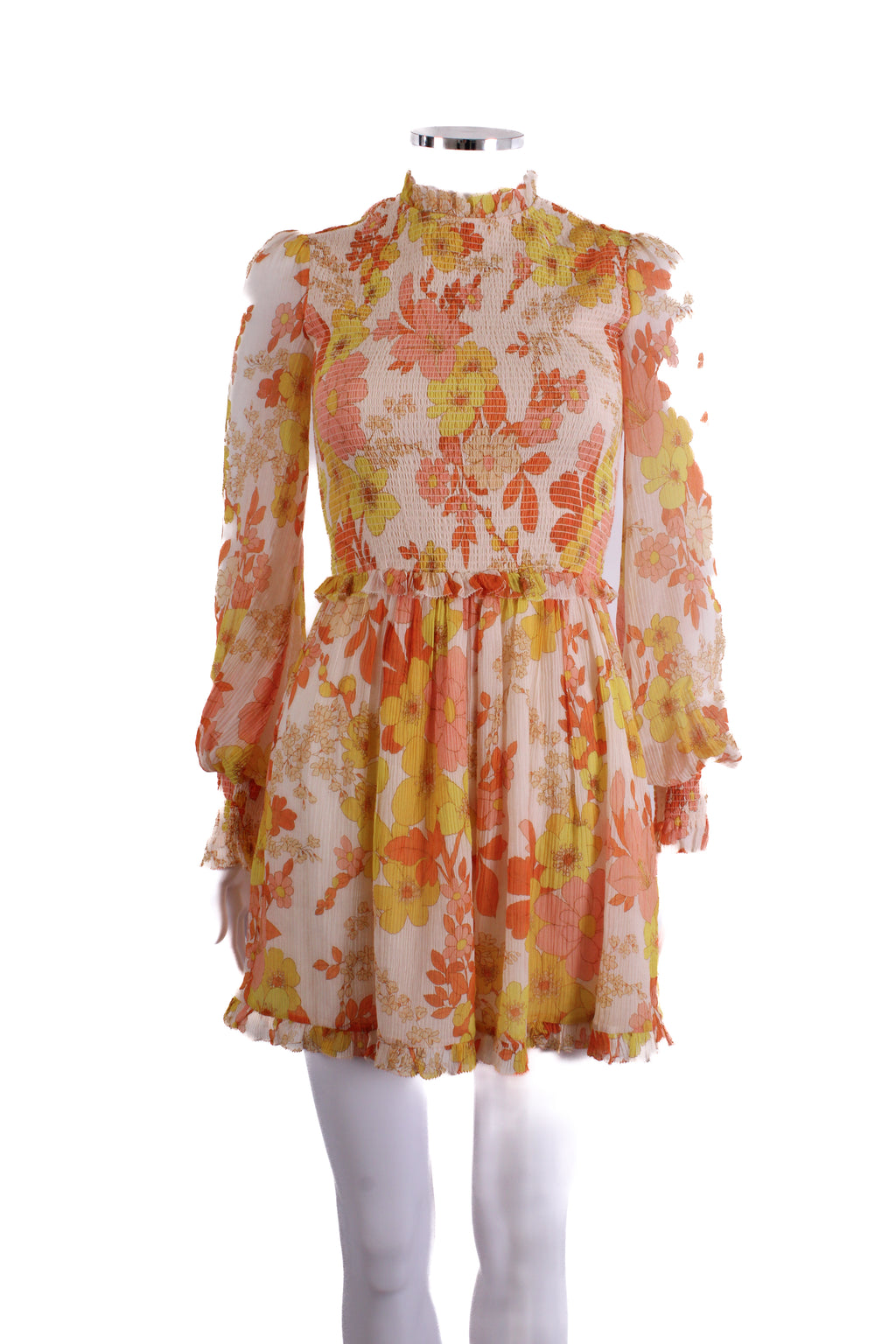 Zimmermann L/S Floral Dress Cream/ Yellow 8