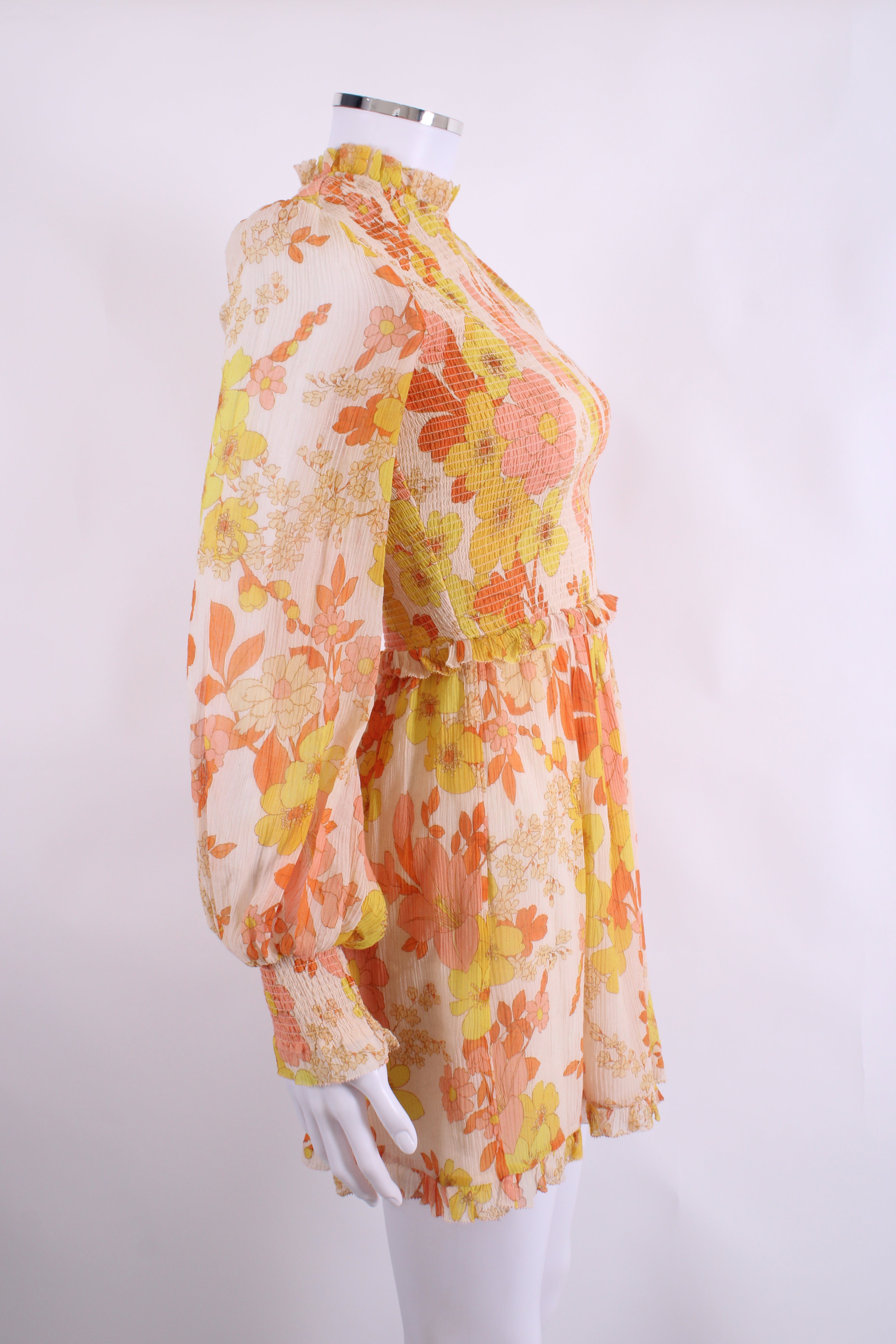 Zimmermann L/S Floral Dress Cream/ Yellow 8