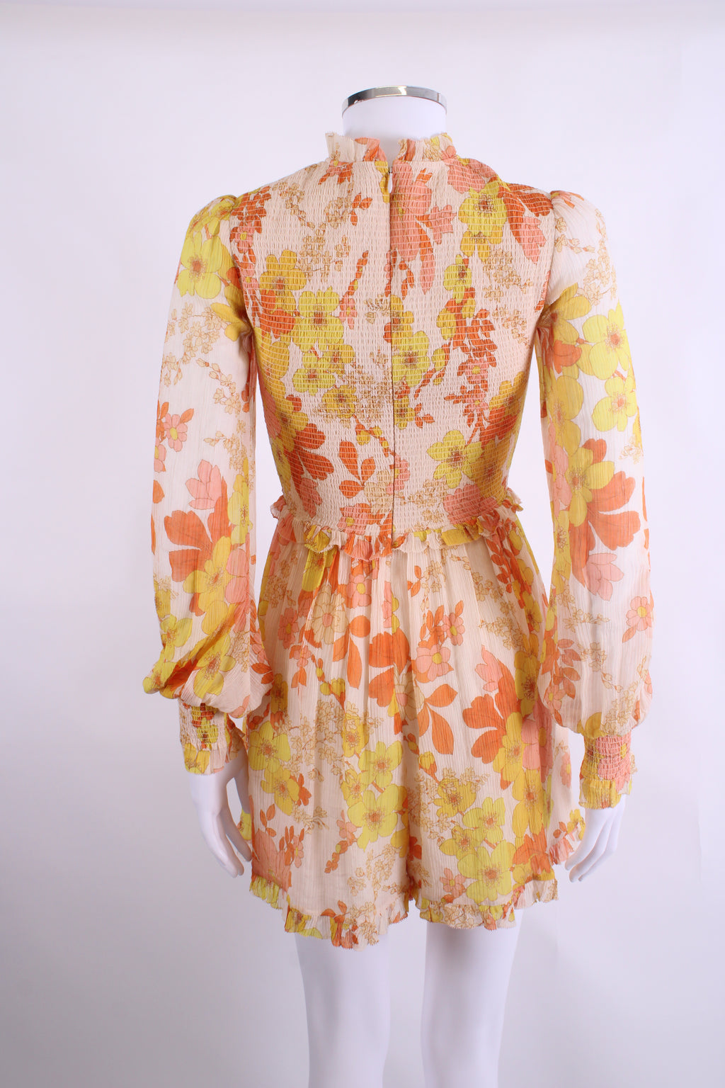 Zimmermann L/S Floral Dress Cream/ Yellow 8