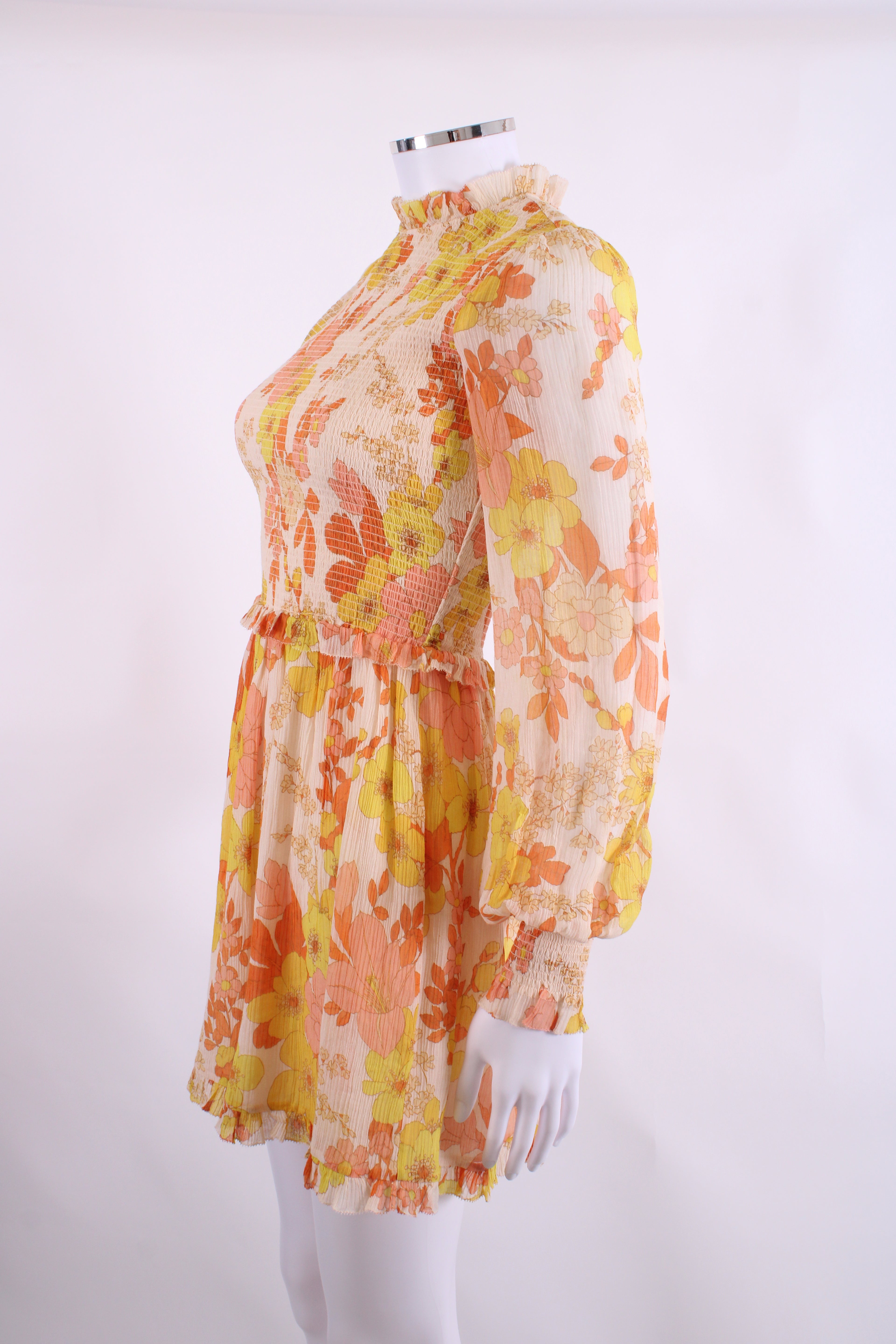 Zimmermann L/S Floral Dress Cream/ Yellow 8