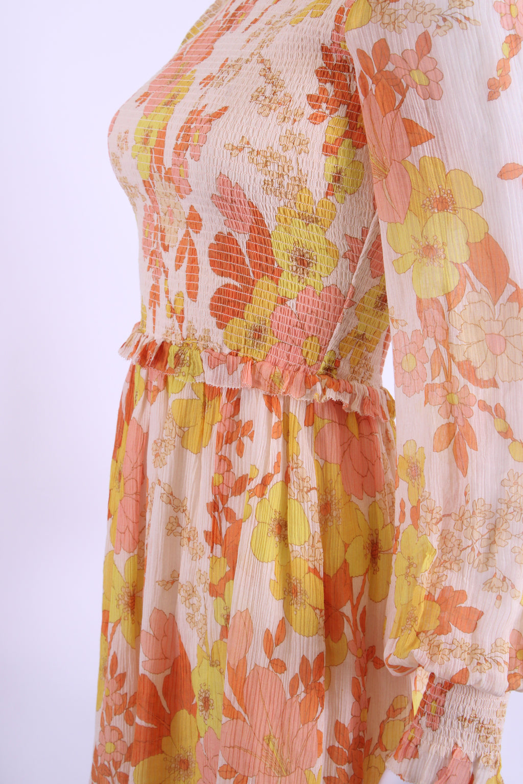 Zimmermann L/S Floral Dress Cream/ Yellow 8