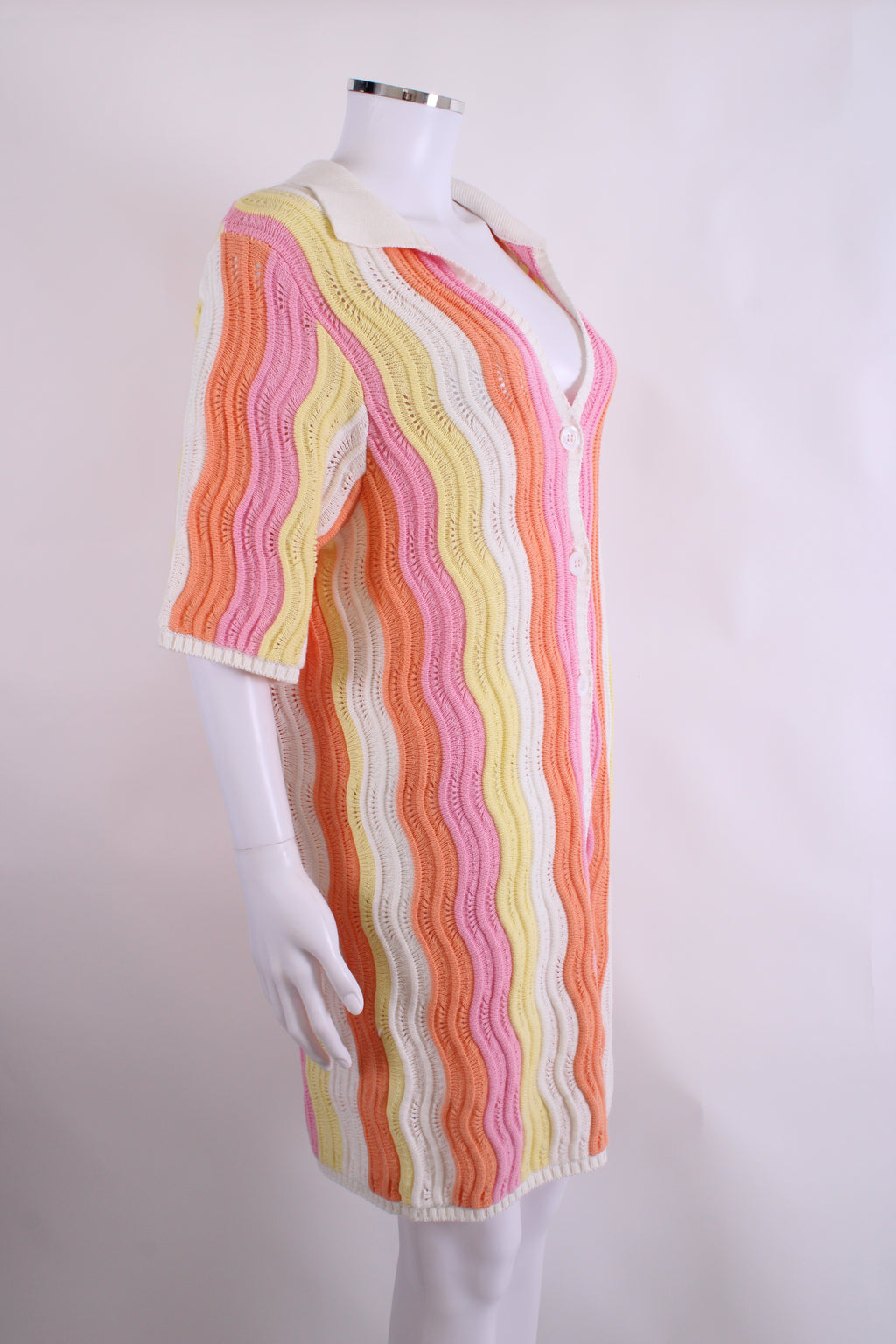 Steele S/S Polo Knit Dress Pink/ Orange O/S