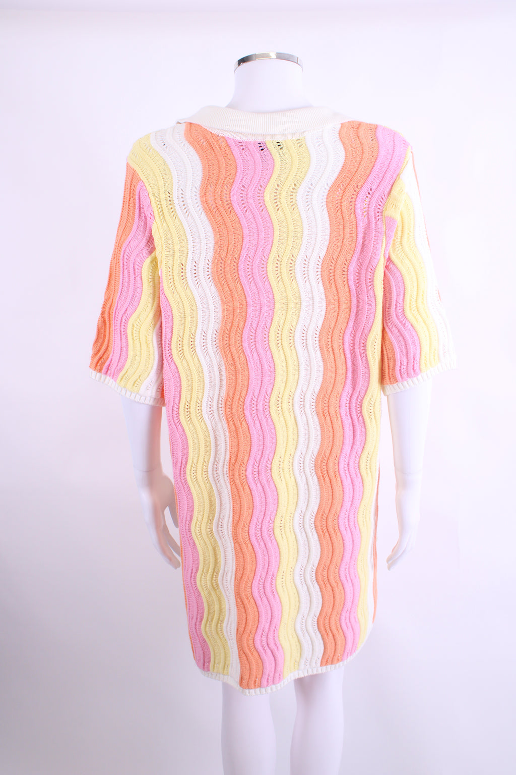 Steele S/S Polo Knit Dress Pink/ Orange O/S