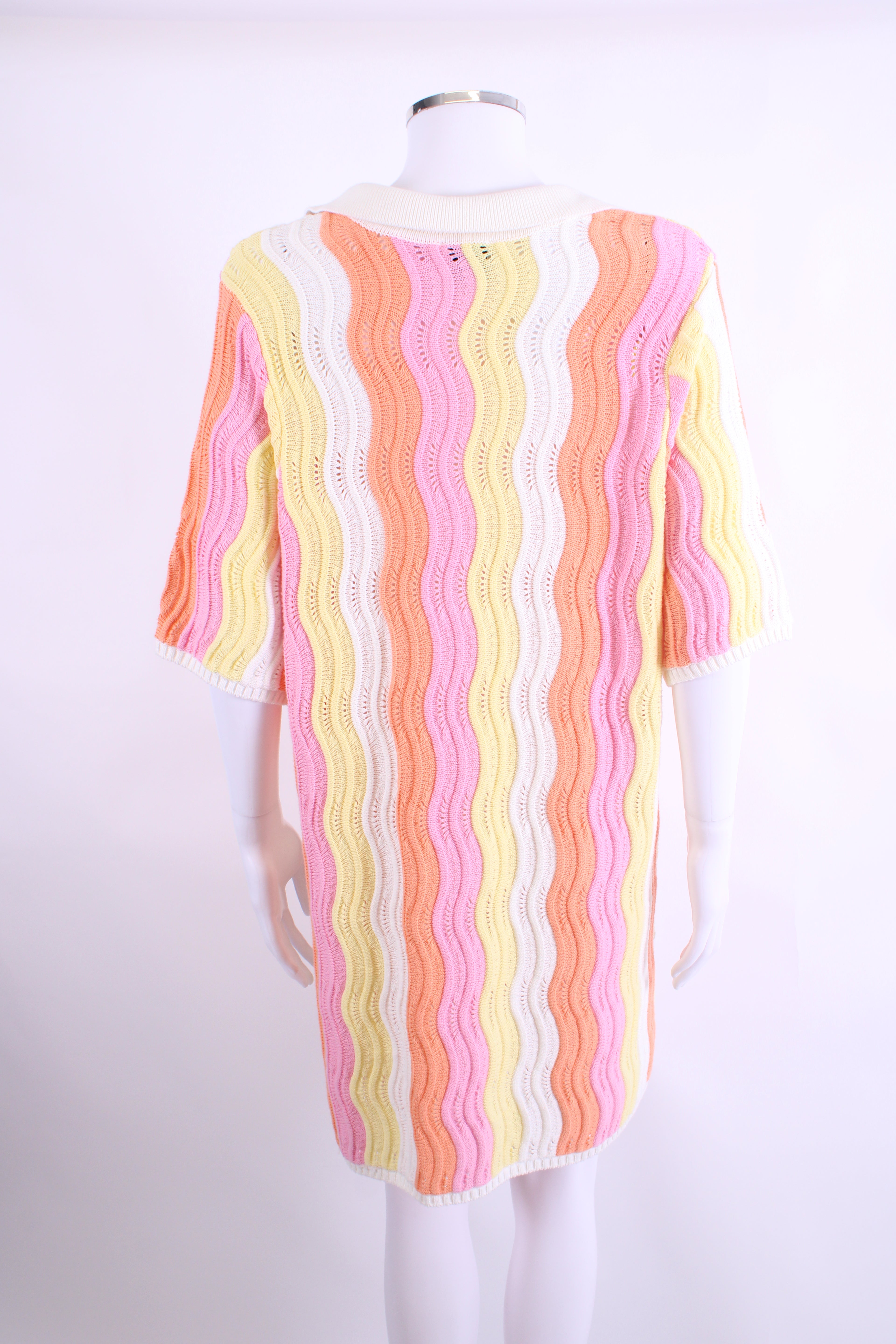 Steele S/S Polo Knit Dress Pink/ Orange O/S