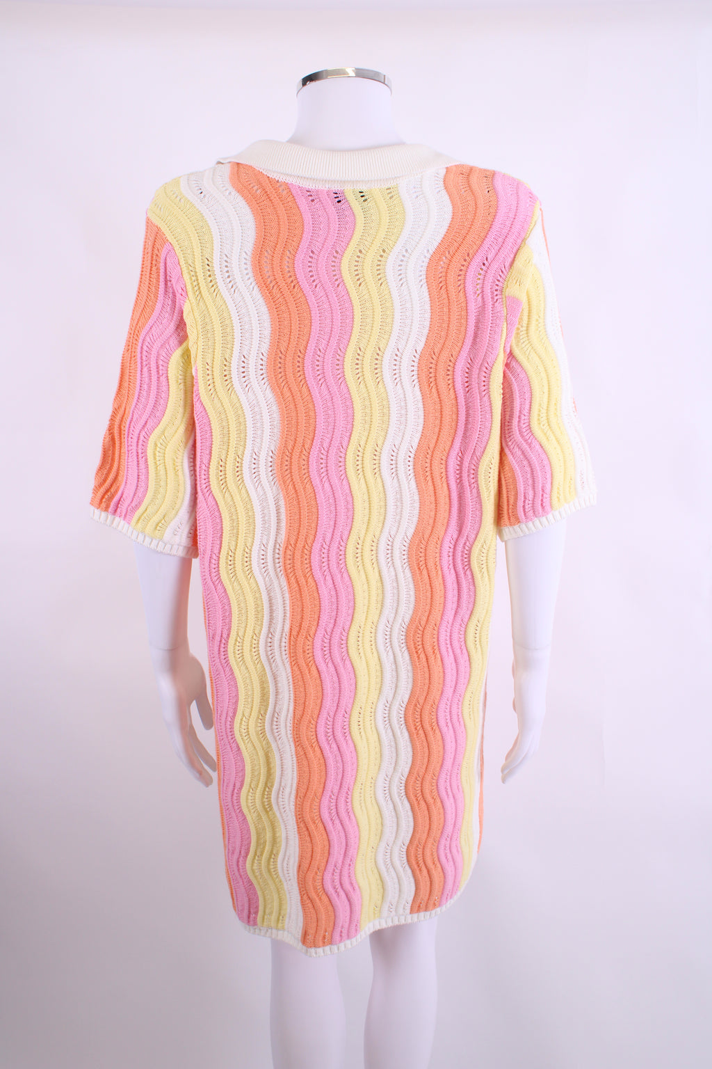 Steele S/S Polo Knit Dress Pink/ Orange O/S