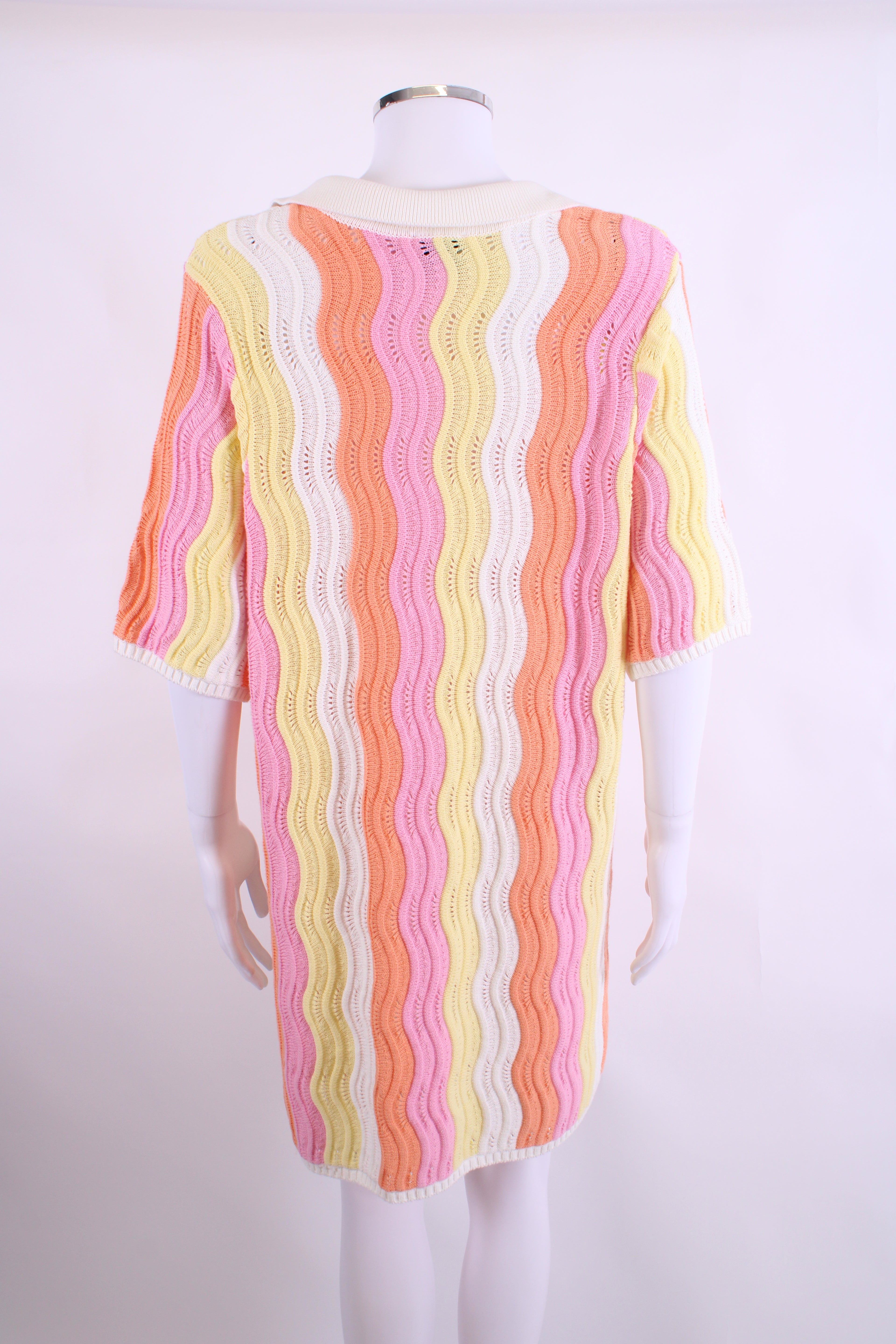 Steele S/S Polo Knit Dress Pink/ Orange O/S