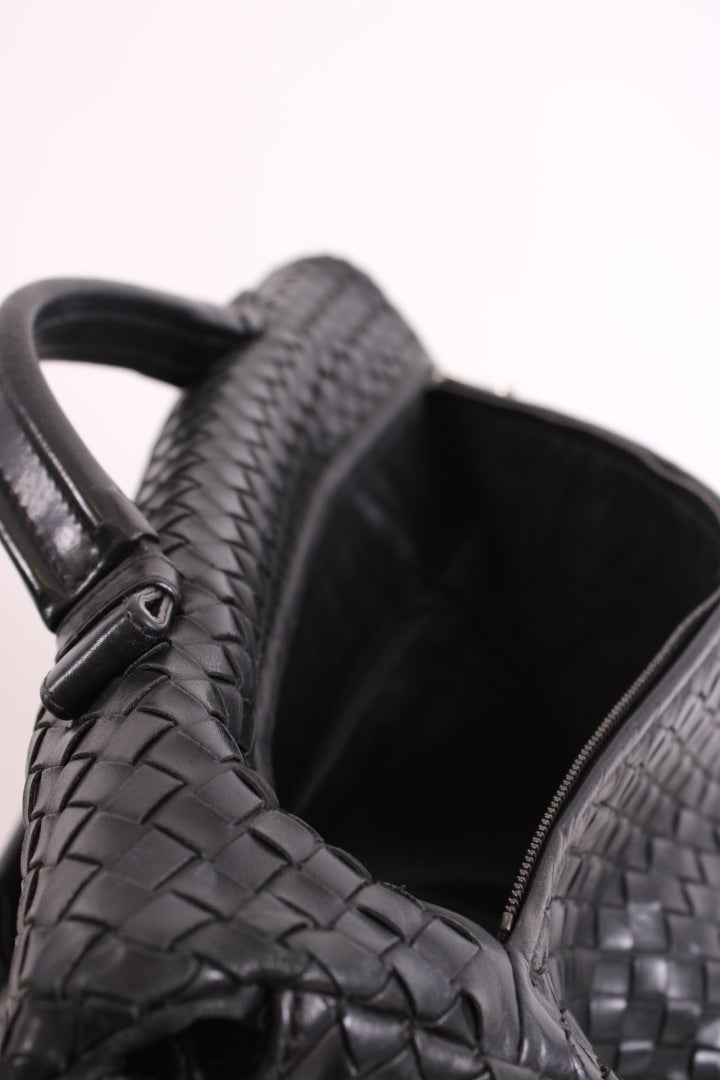 Bottega Veneta Nappa Intrecciato Briefcase Business Bag Black Leather