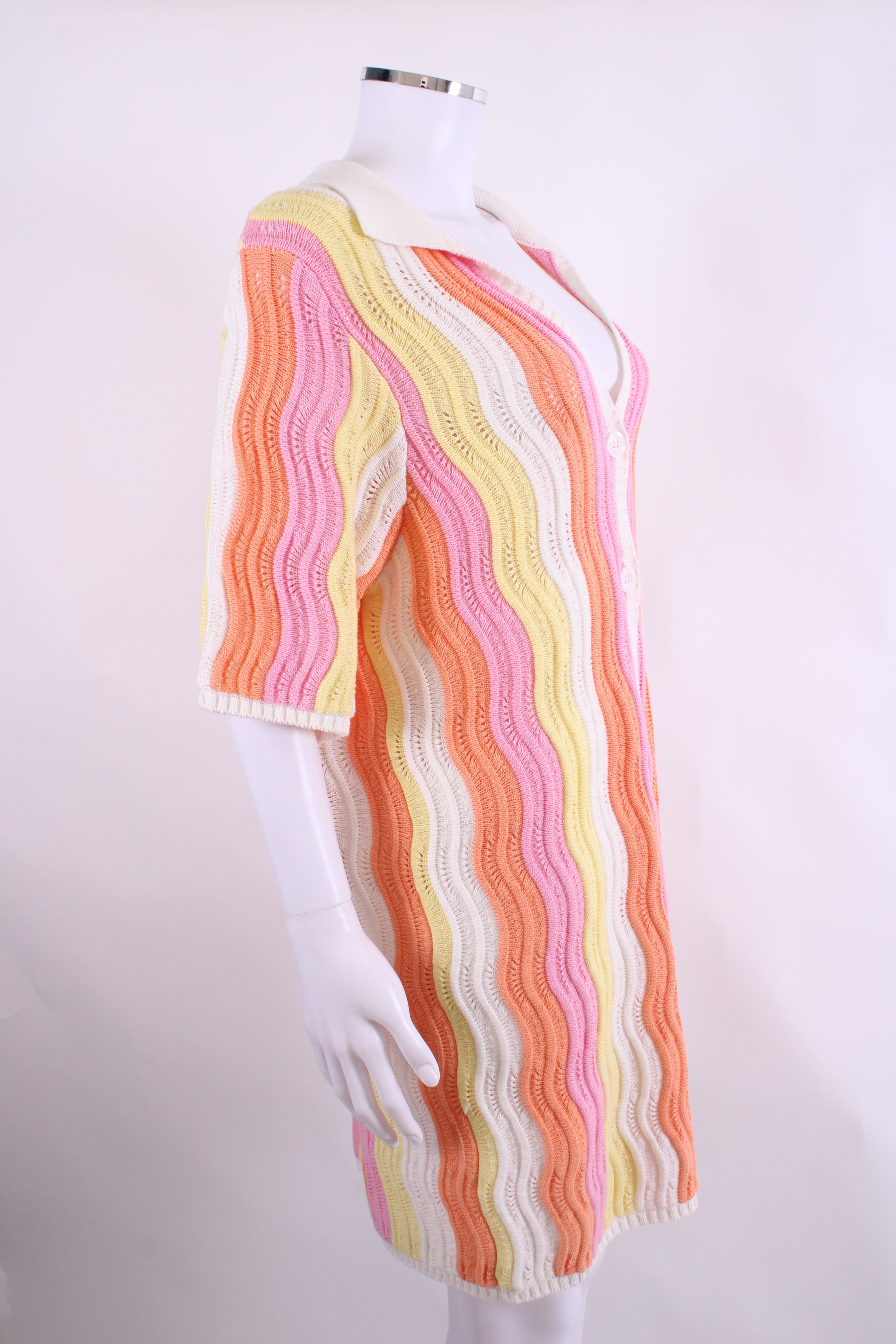 Steele S/S Polo Knit Dress Pink/ Orange O/S