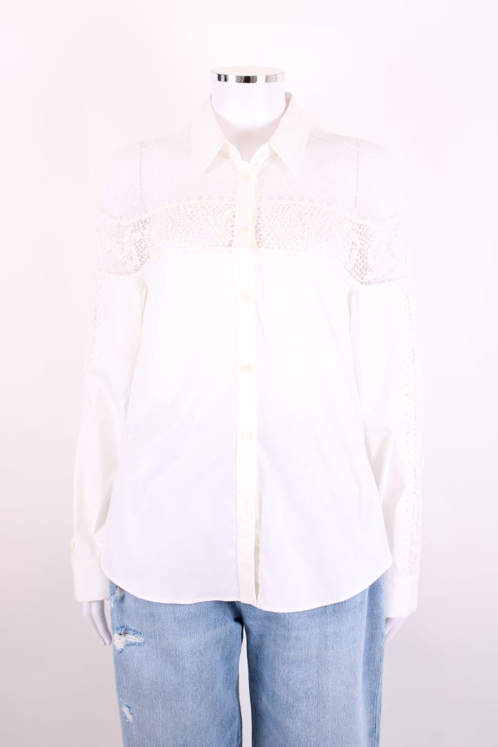 Red Valentino Lace top half Shirt White 44