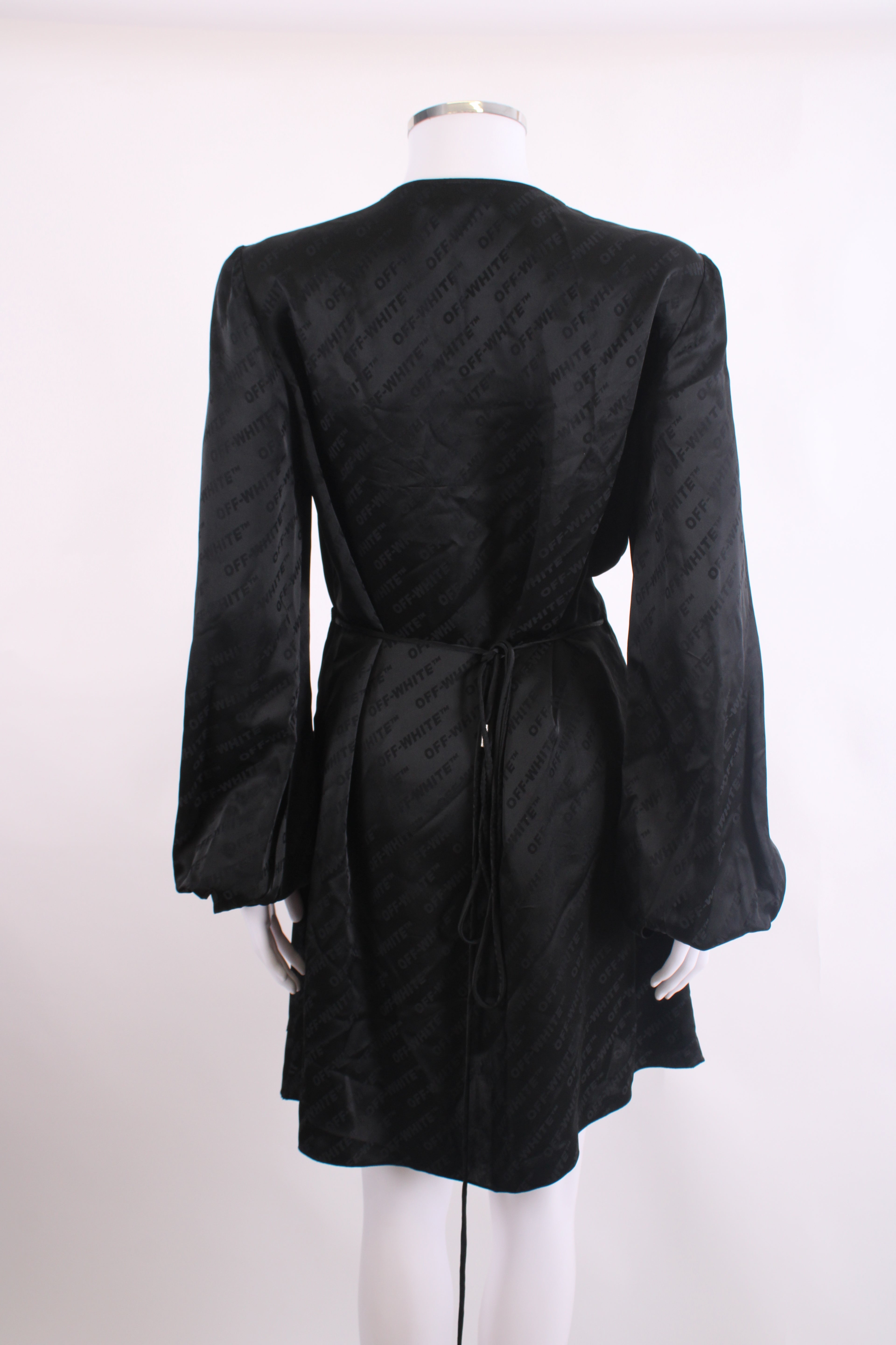 Off White L/S Monogram Wrap Dress Black 10