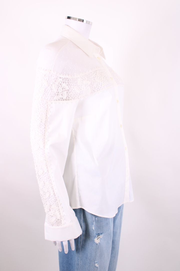 Red Valentino Lace top half Shirt White 44