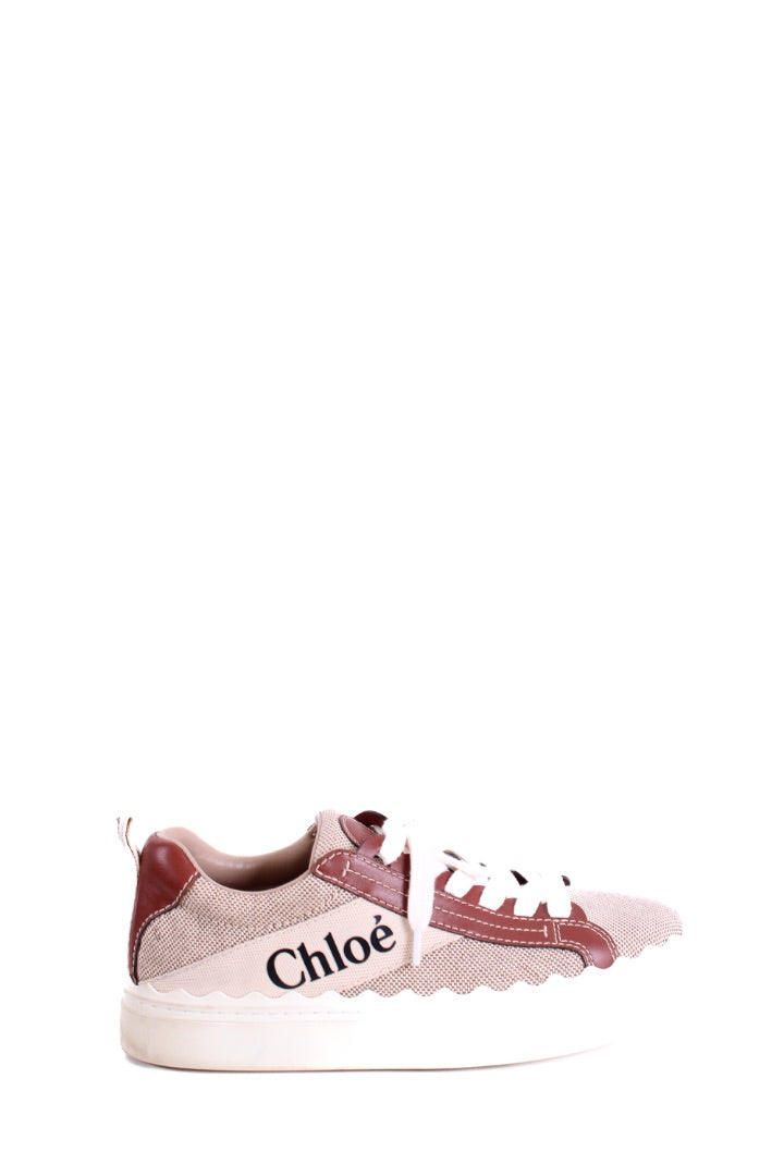 Chloe Lauren Canvas Trainers Beige/ Brown 39
