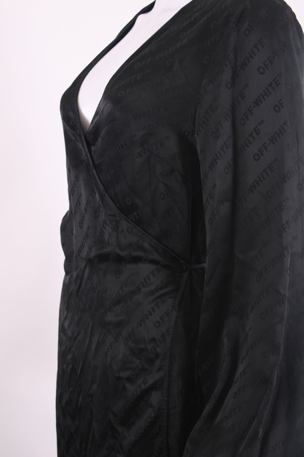 Off White L/S Monogram Wrap Dress Black 10